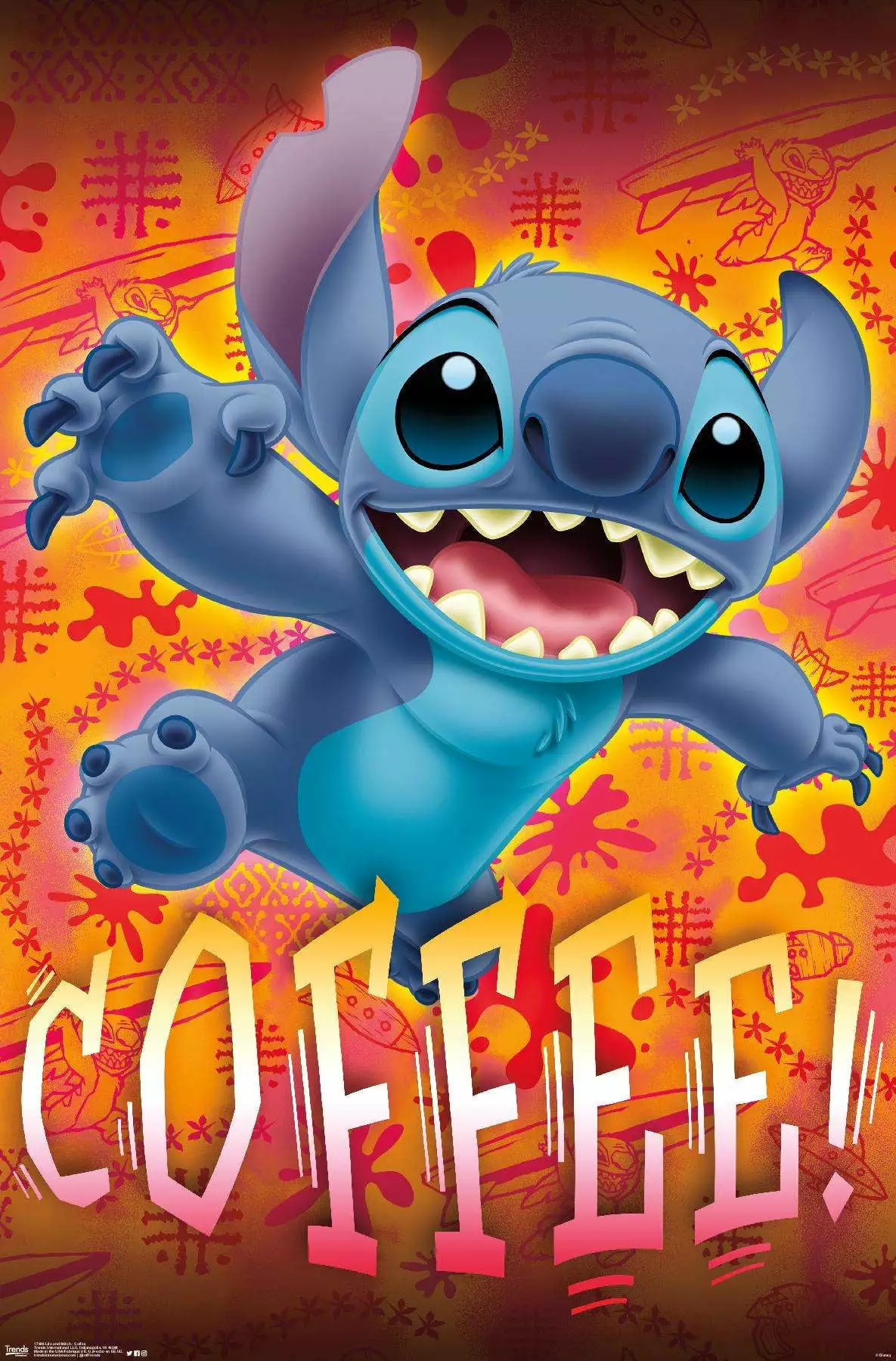 Disney Lilo and Stitch - Coffee Wall Poster. 14.725 x 22.375