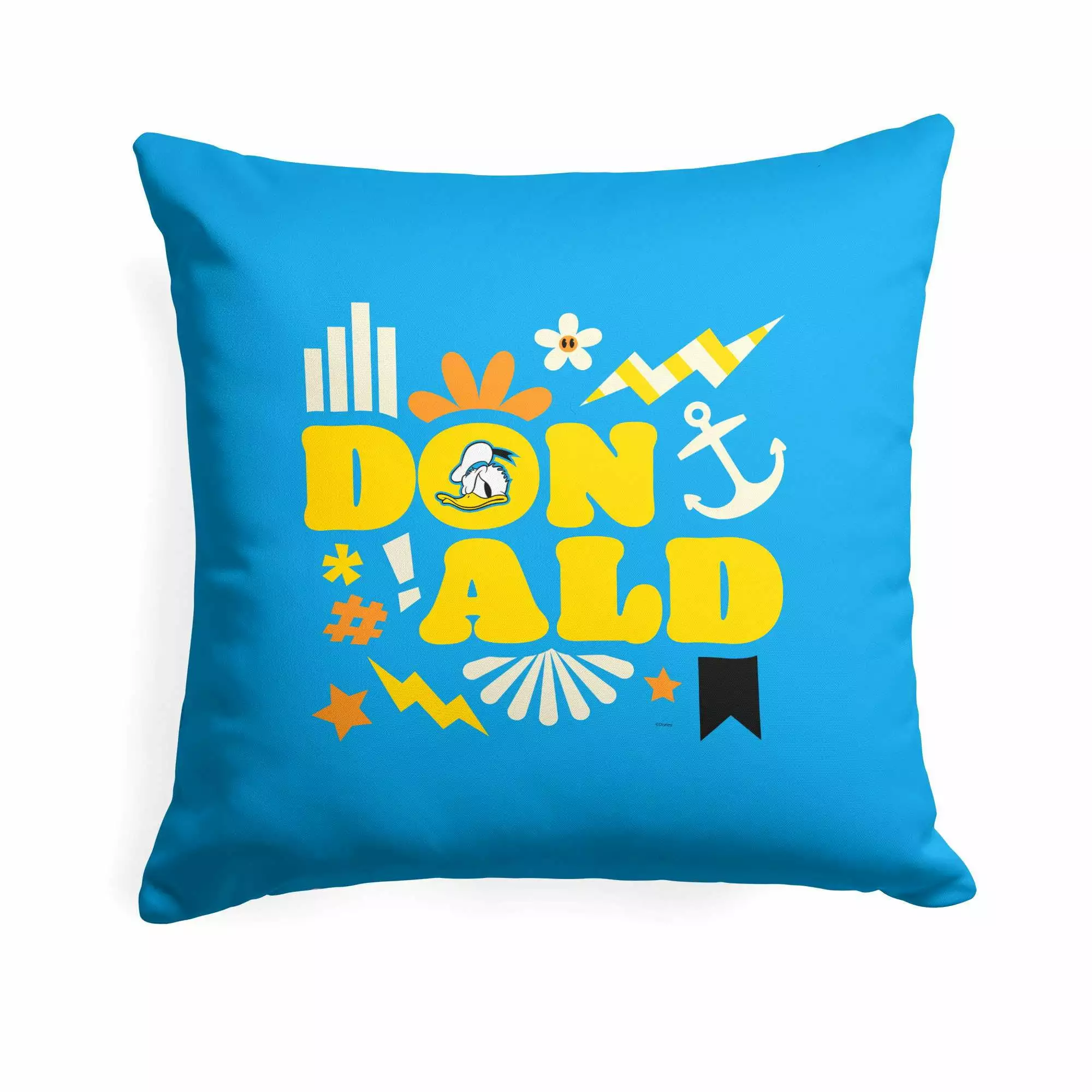 Disney Mickey And Friends The Name's Donald Kids Printed Throw Pillow. 18 x 18 inches