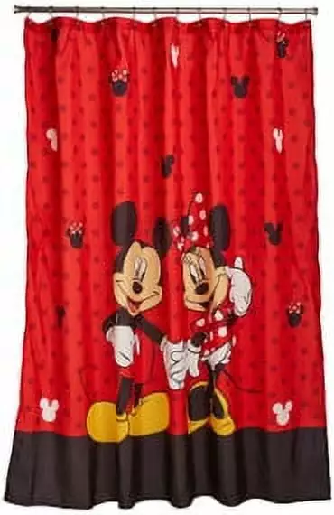 Disney Mickey & Minnie Mouse Classic Shower Curtain. Kids Bathroom Decor