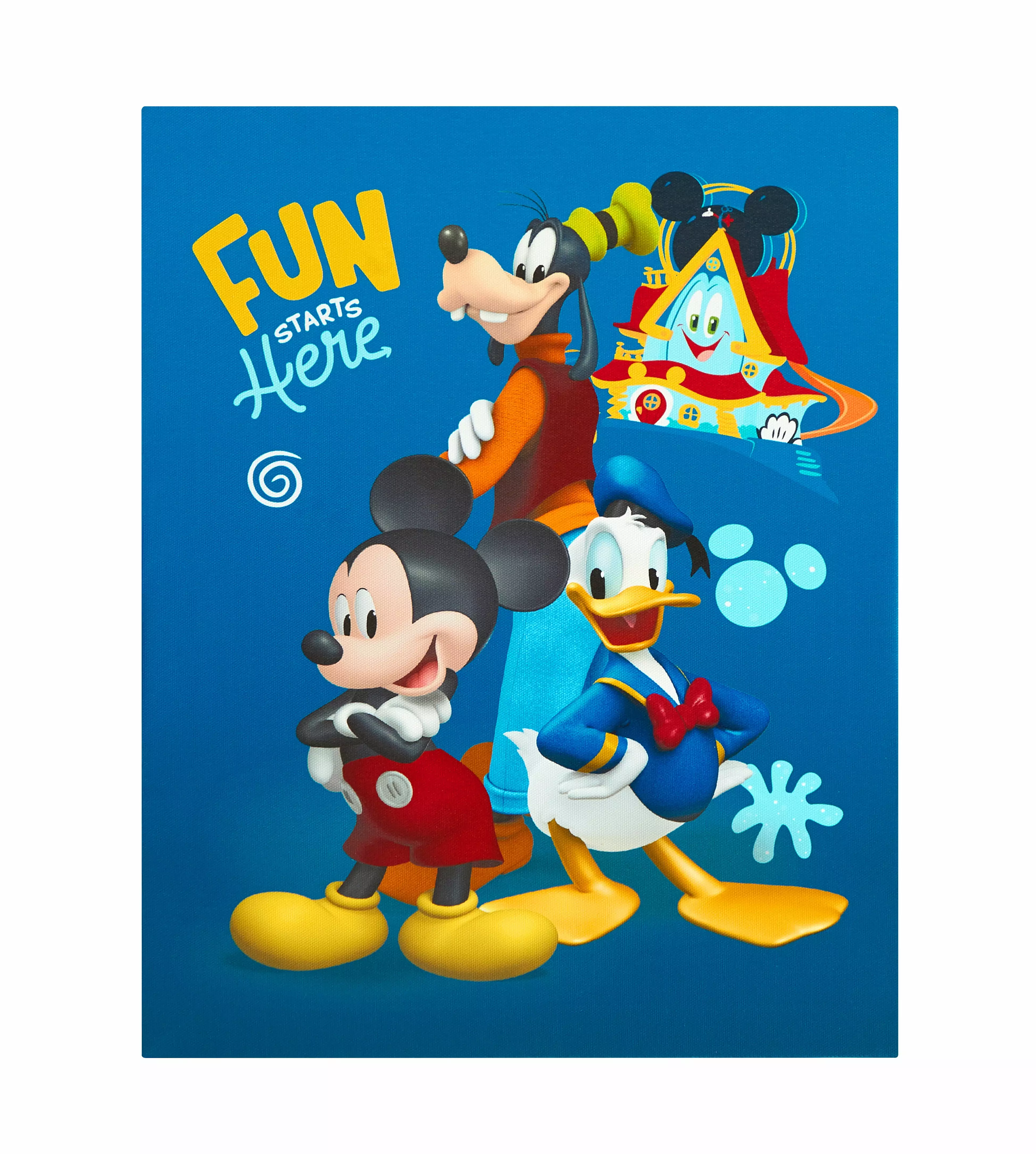 Disney Mickey Mouse Blue LED Canvas Art Print for Children's Room Decor