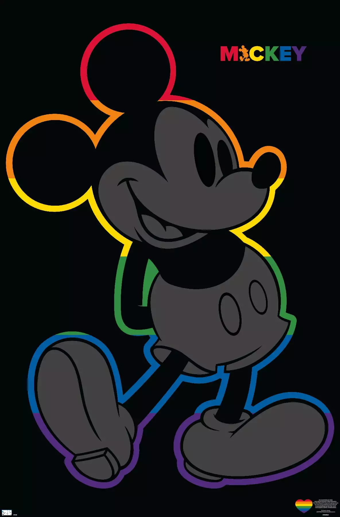 Disney Mickey Mouse - Rainbow Outline Wall Poster. 22.375 x 34