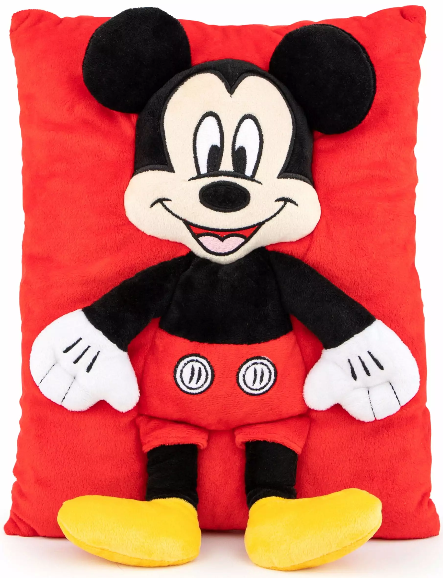 Disney Mickey Mouse Red 3D Snuggle Pillow. 100% Velboa Microfiber