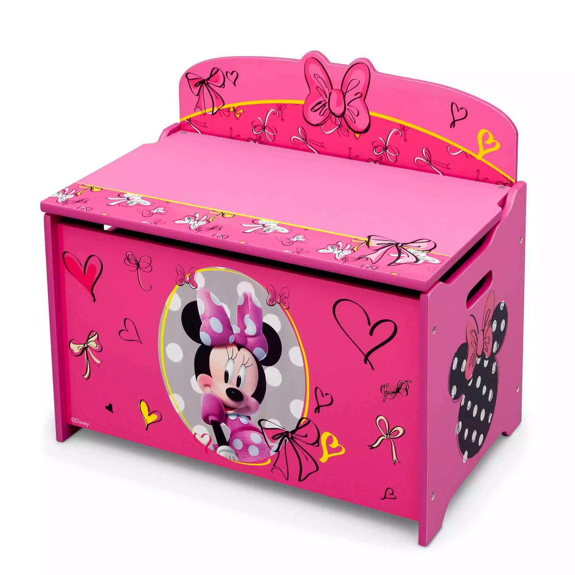 Disney Minnie Mouse Deluxe Wood Toy Box by Delta Children. Greenguard Gold Certified