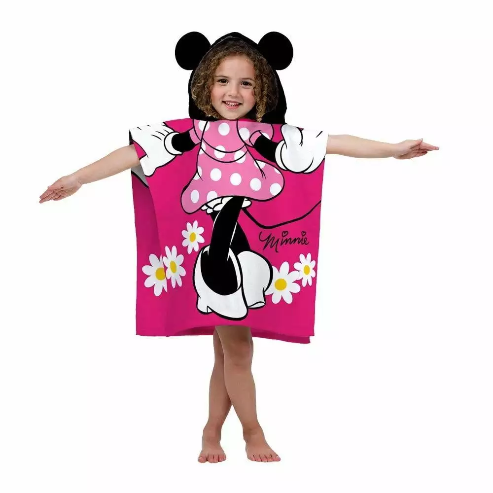 Disney Minnie Mouse Hooded Towel for Kids - Perfect for Bath. Beach & Pool