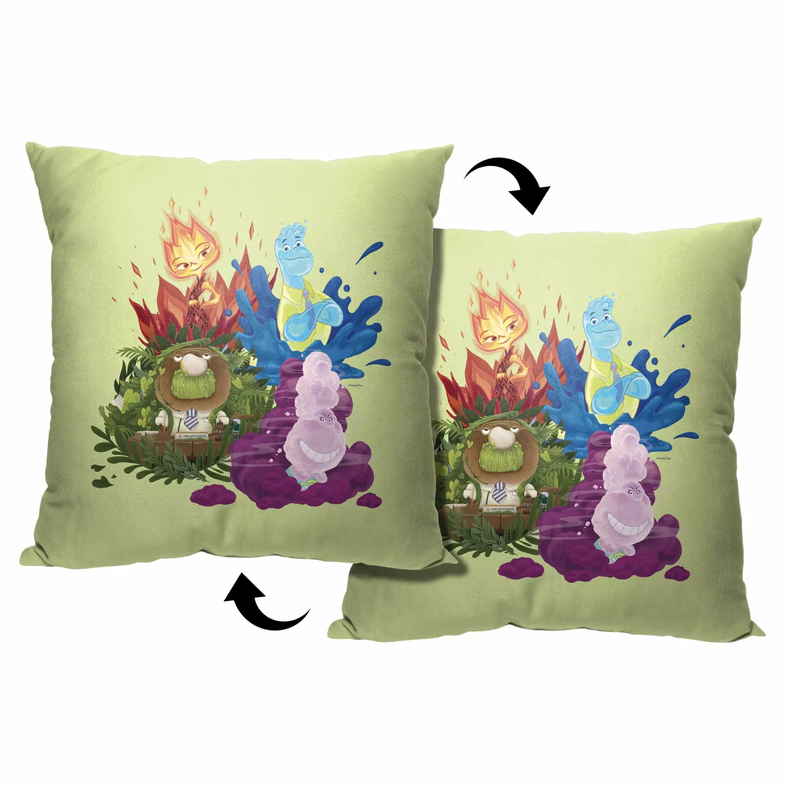 Disney Pixar Elemental Natural Charmers Kids Printed Throw Pillow. 18 x 18 inches