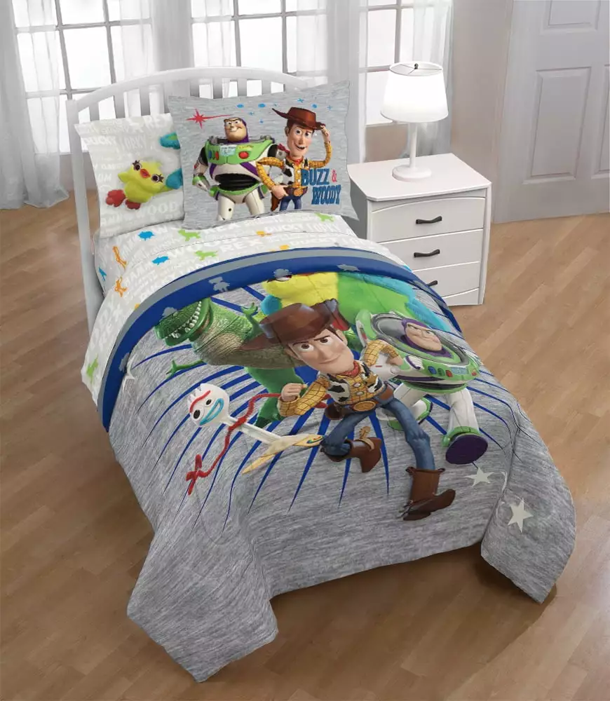 Disney Pixar Toy Story 3 Piece Bed in a Bag. Twin. Microfiber. Gray