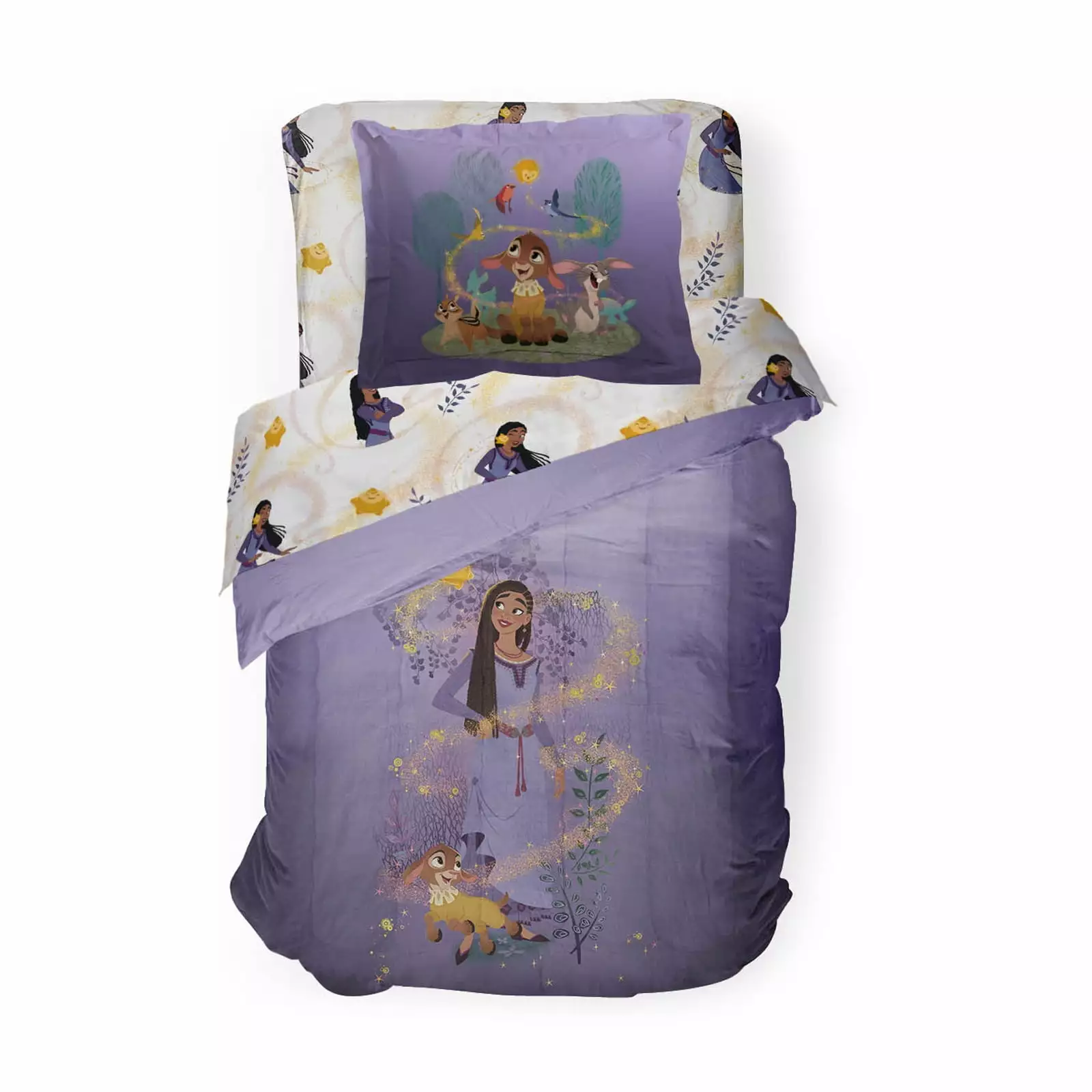 Disney Pixar Wish Shine On Star 5 Piece Twin Size Kids Bed Set with Shams