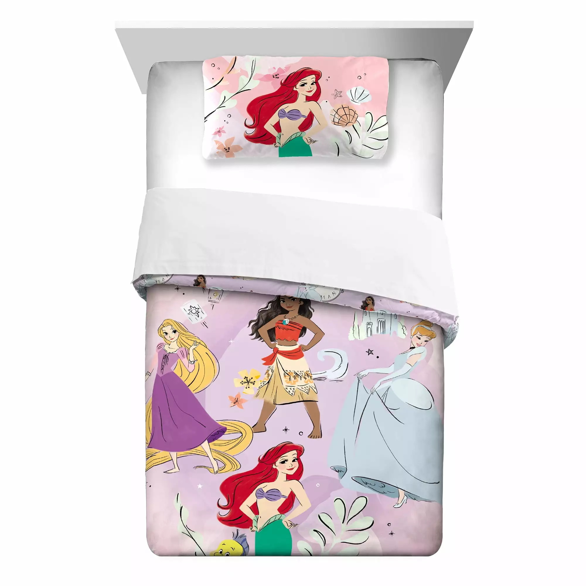 Disney Princess Kids Comforter Set. 2-Piece. Twin/Full. Reversible