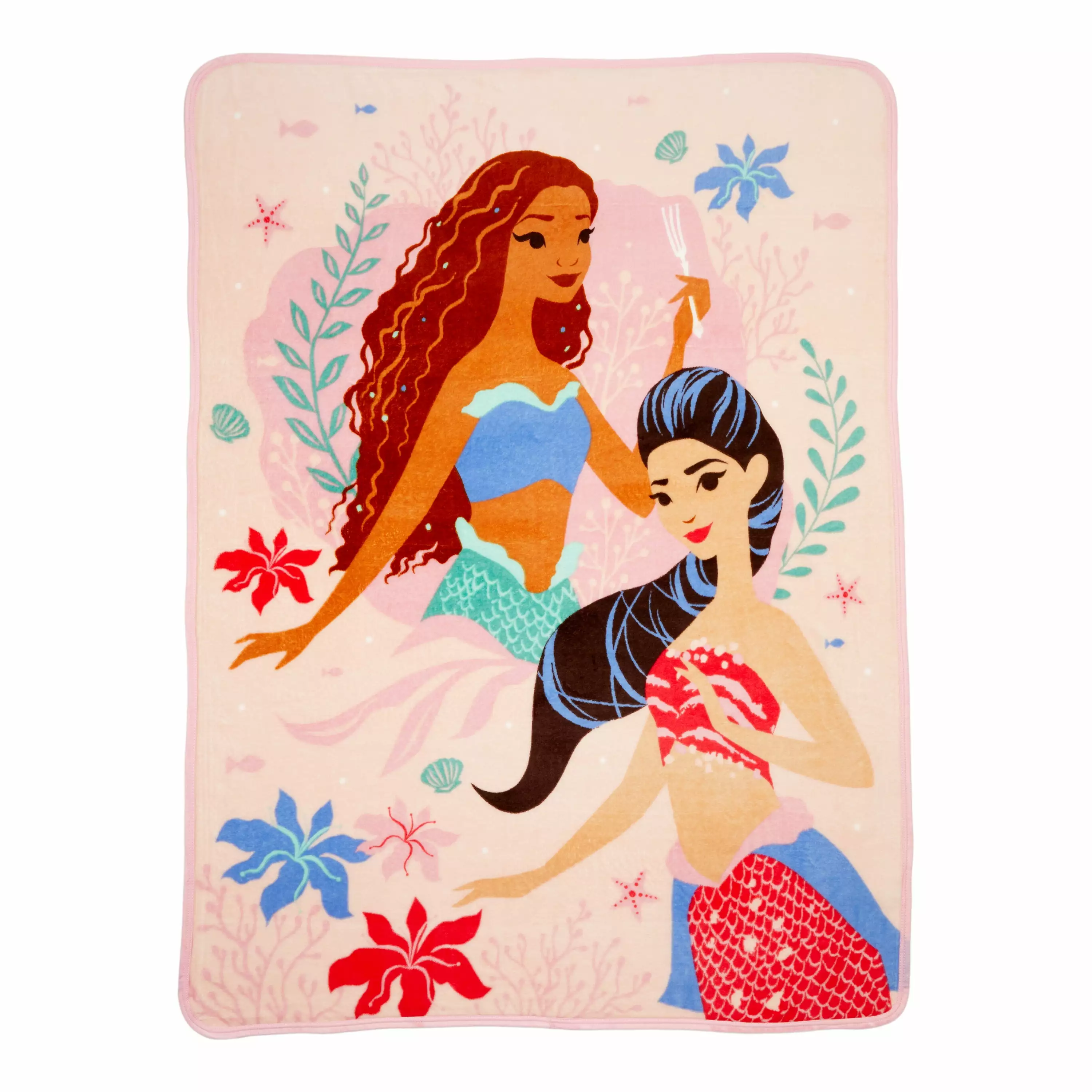 Disney Princess Kids Coral Fleece Throw. 46 x60. Pink