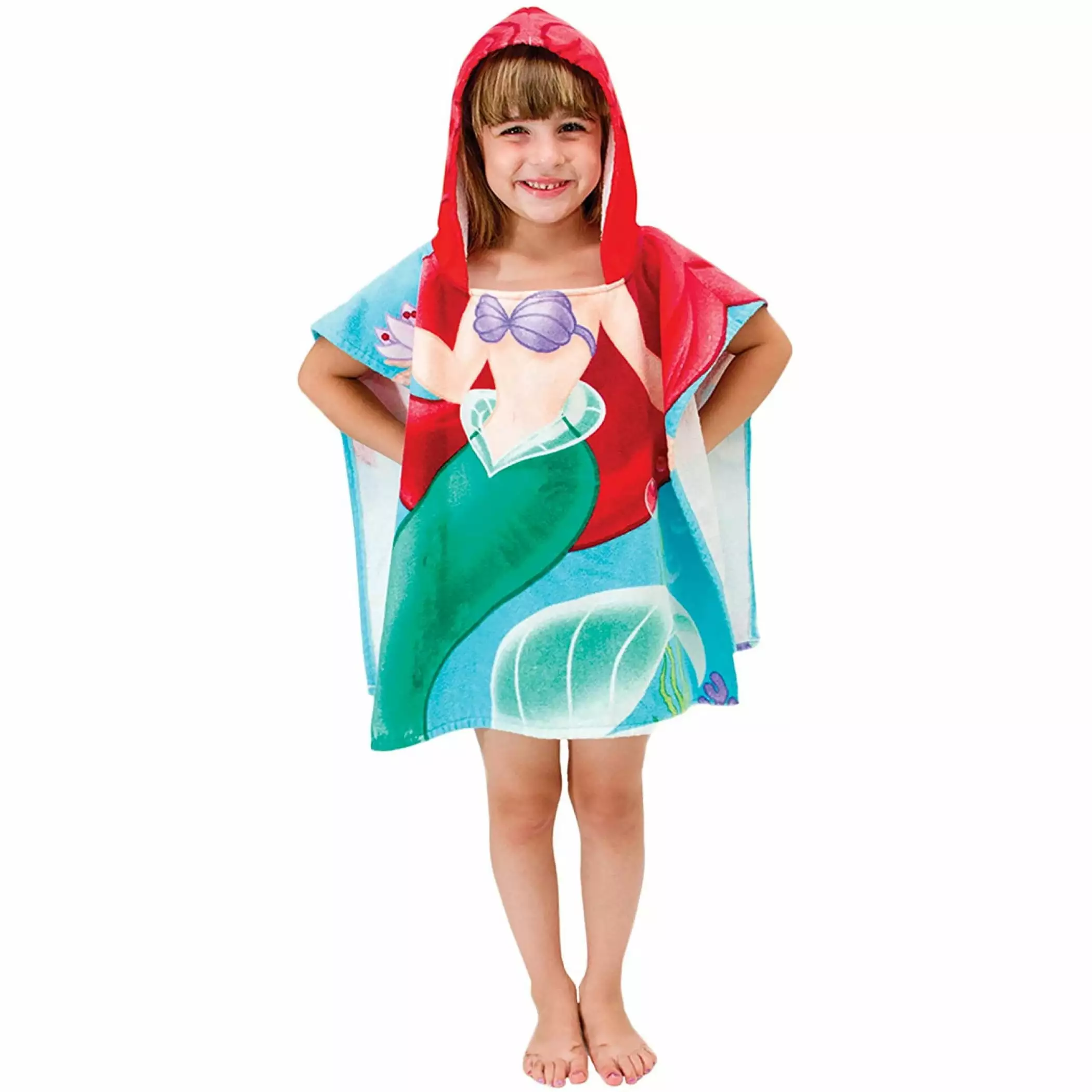 Disney Princess Little Mermaid Ariel Youth Hooded Poncho Towel