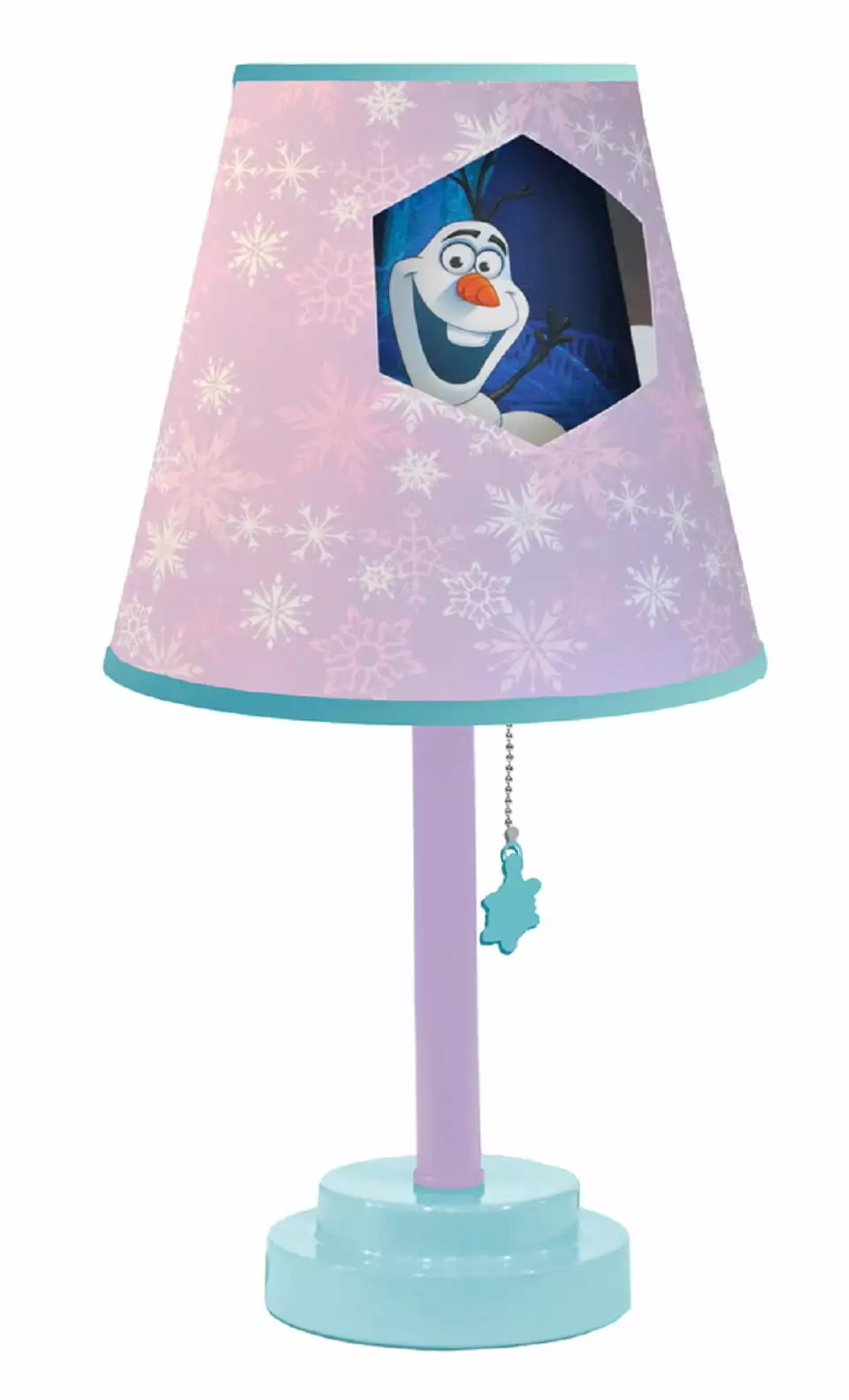 Disney's Frozen Kids Bedroom Purple Polyester Table Stick Lamp. 18 inches