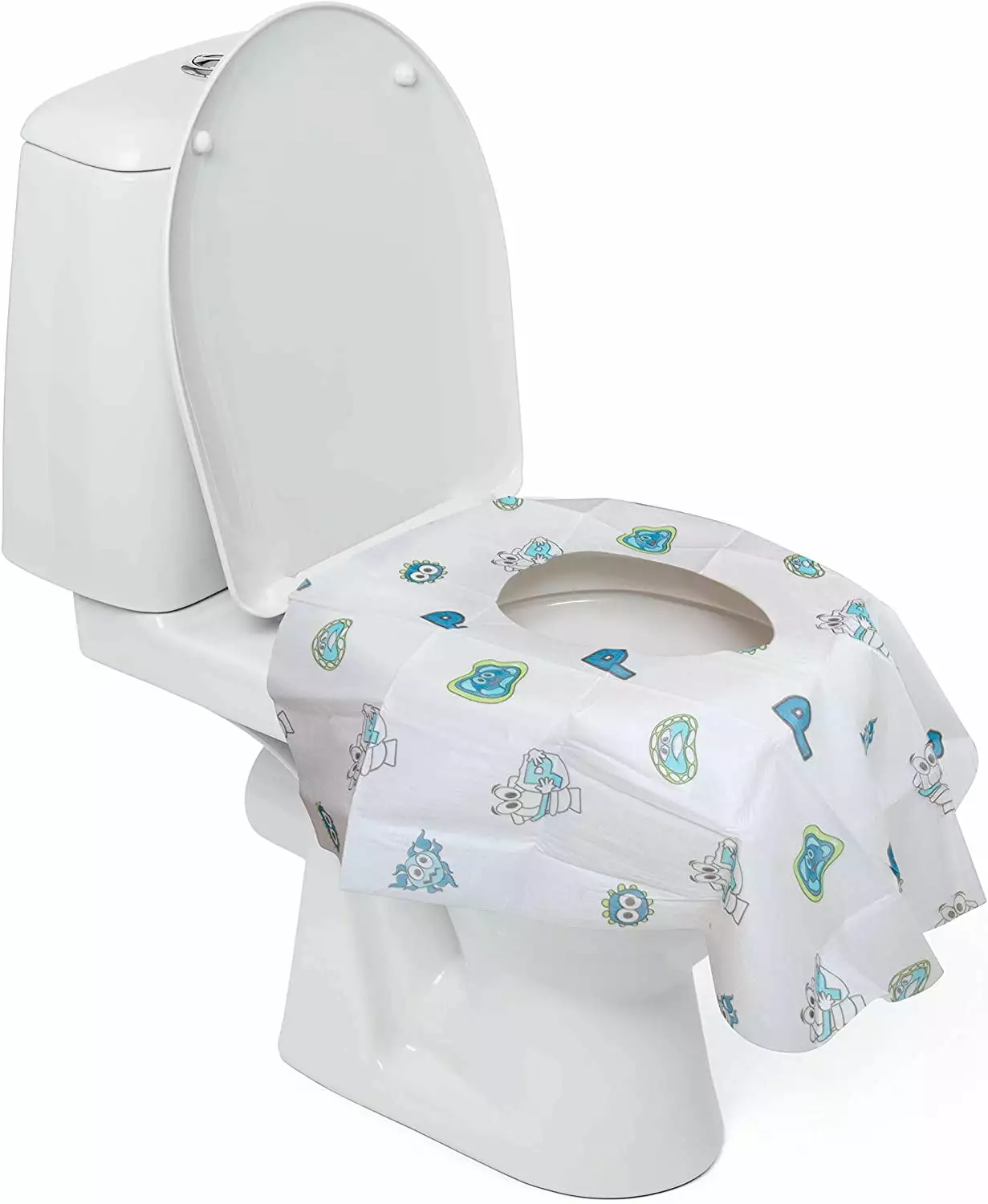 Disposable Hygienic Potty Seat Covers- Individually Wrapped Toilet Seat Covers by Potty Shields (Set of 6)