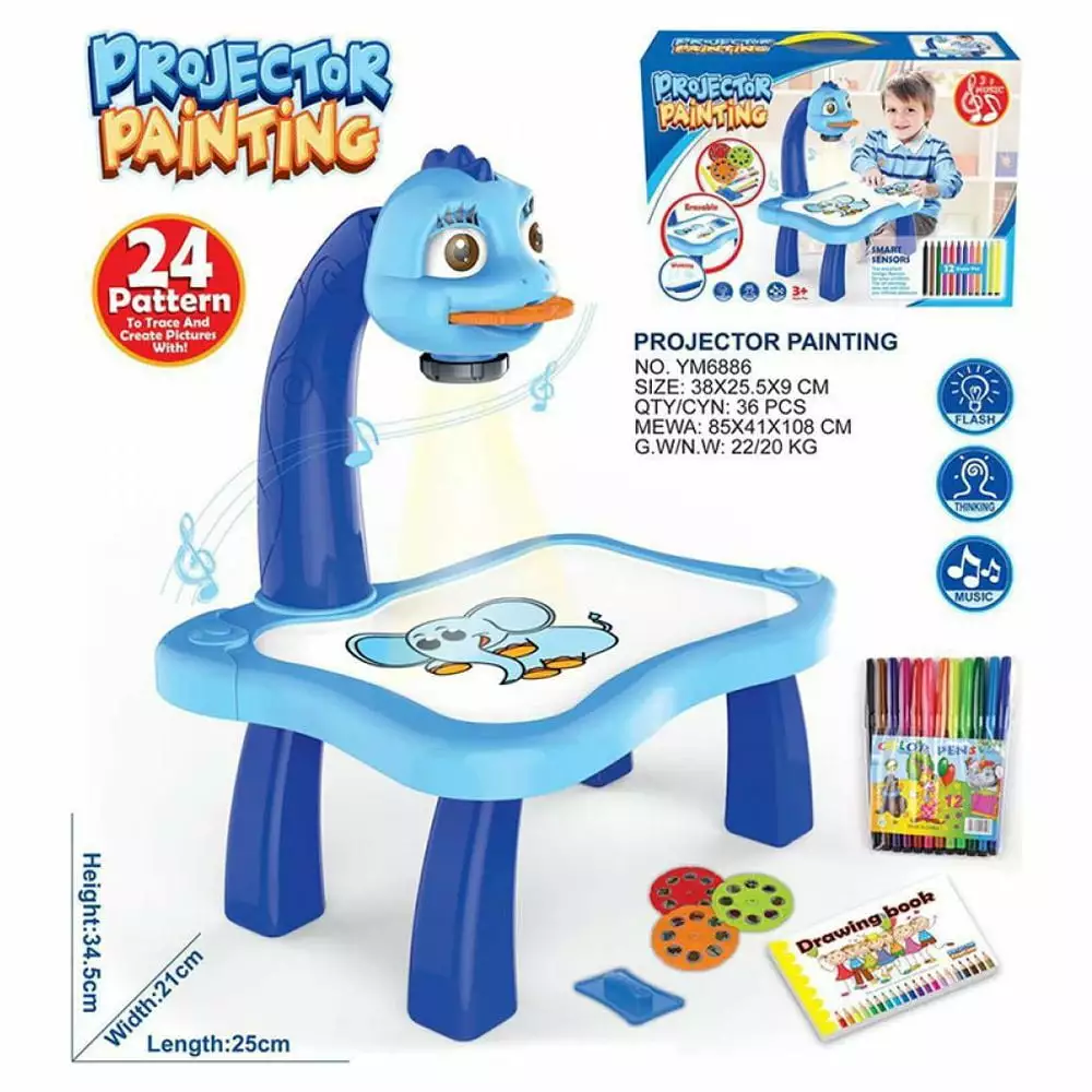 Drawing Projector Table for Kids. Trace and Draw Projector Toy with Light & Music. Child Smart Projector Sketcher Desk. Learning Projection Painting Machine for Boy Girl 3-8 Years Old