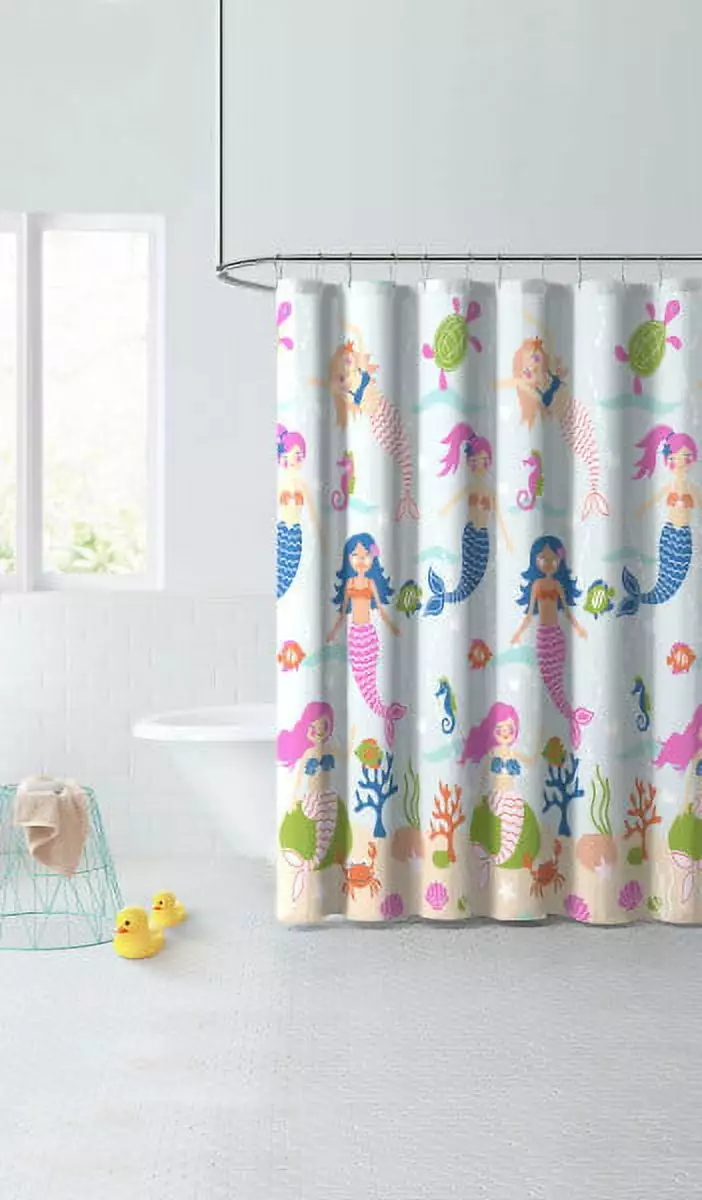 Dream Factory Mermaid Dreams 72x72 Bath Shower Curtain. Polyester