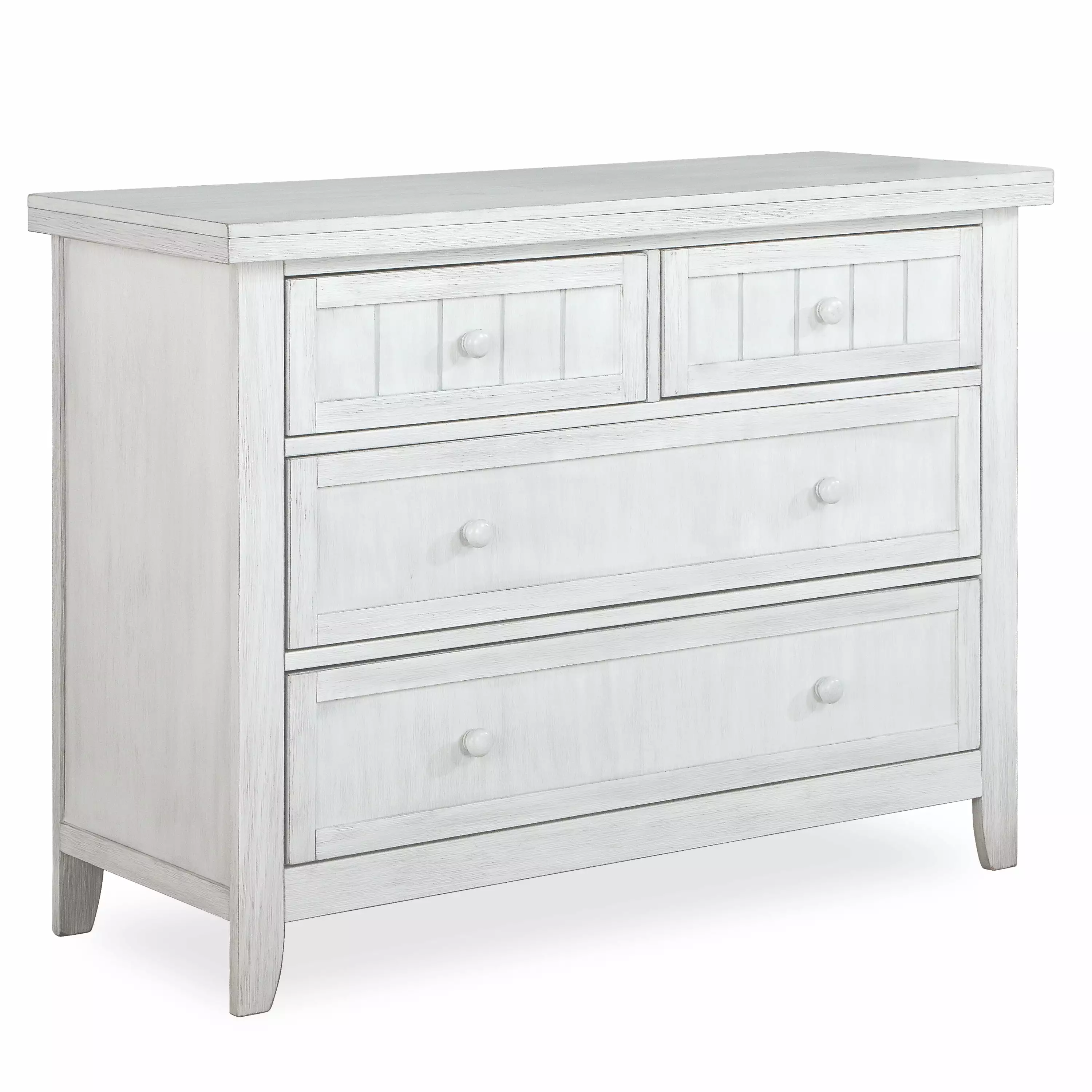 Dream On Me Maple Double Dresser In Weathered White. Model #598-WWHITE