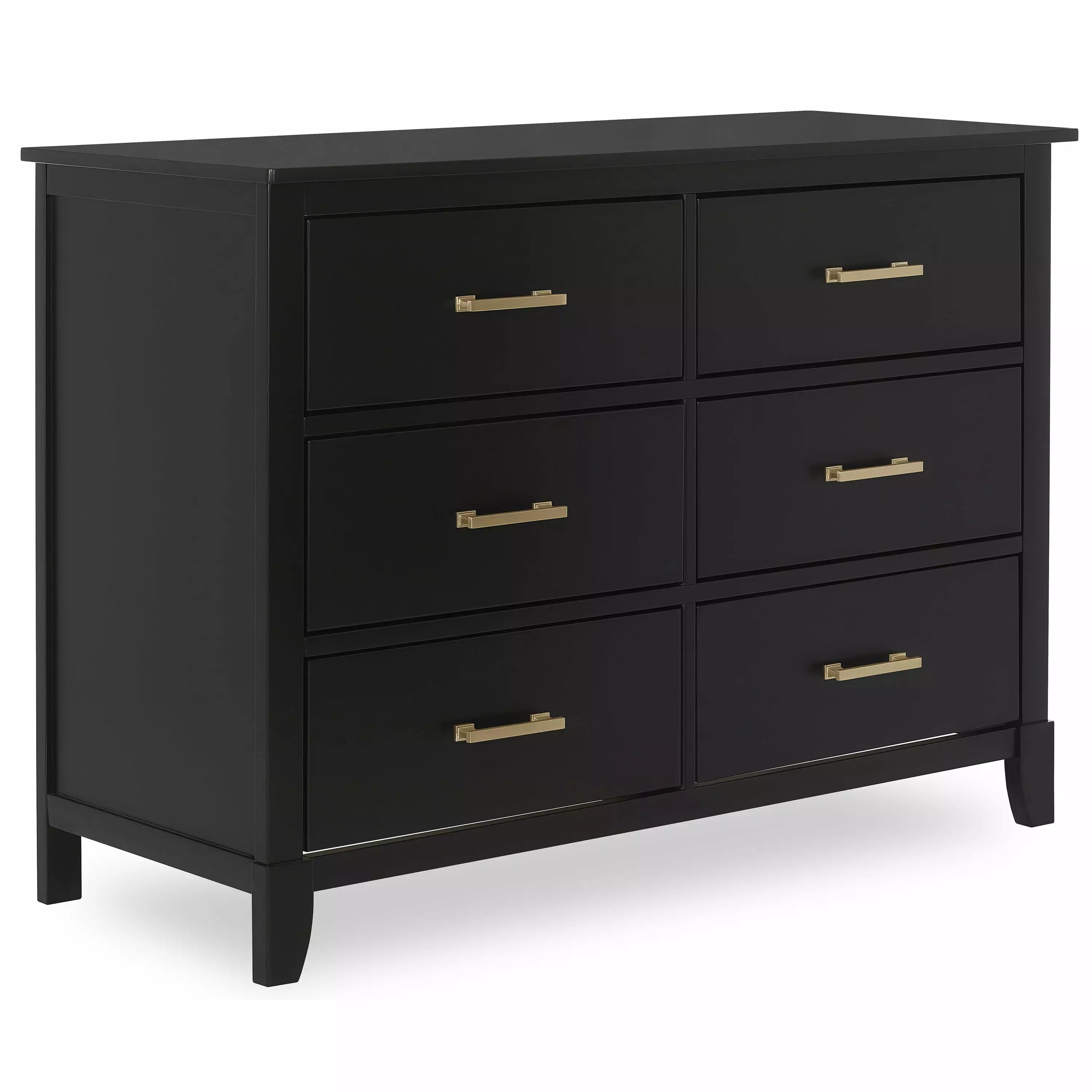 Dream On Me Universal Double Dresser in Black and Gold