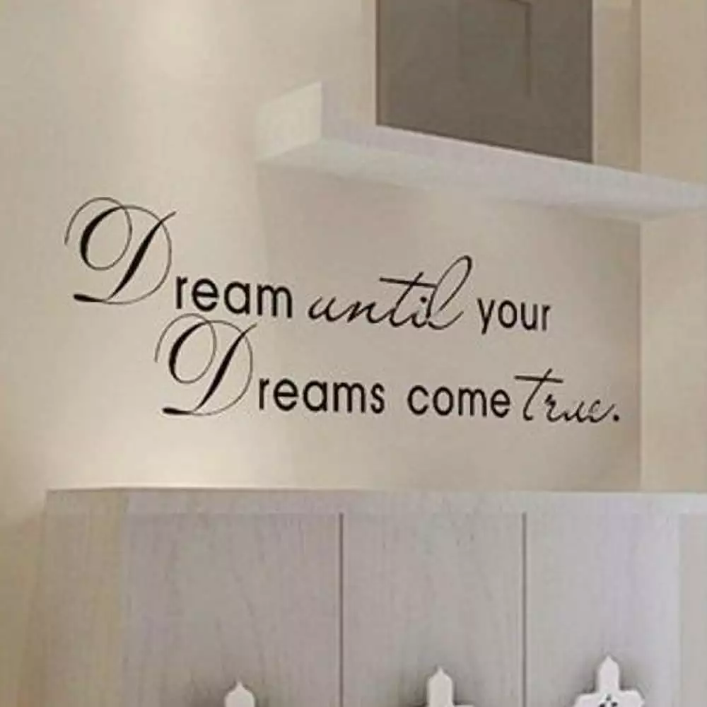 Dream Until Your Dreams Come True Wall Famous PVC Wall Sticker Decal Quote Art Vinyl Color: Black