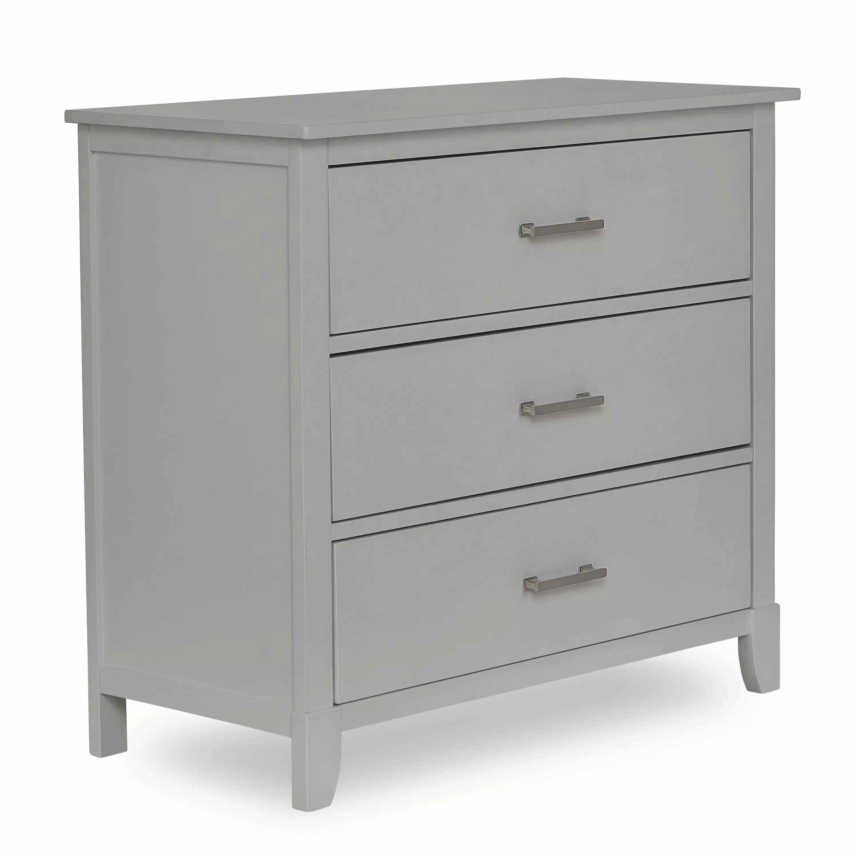 Dream on Me Universal 3 Drawers Chest in Silver Grey Pearl. Kids Bedroom Dresser. Three Drawers