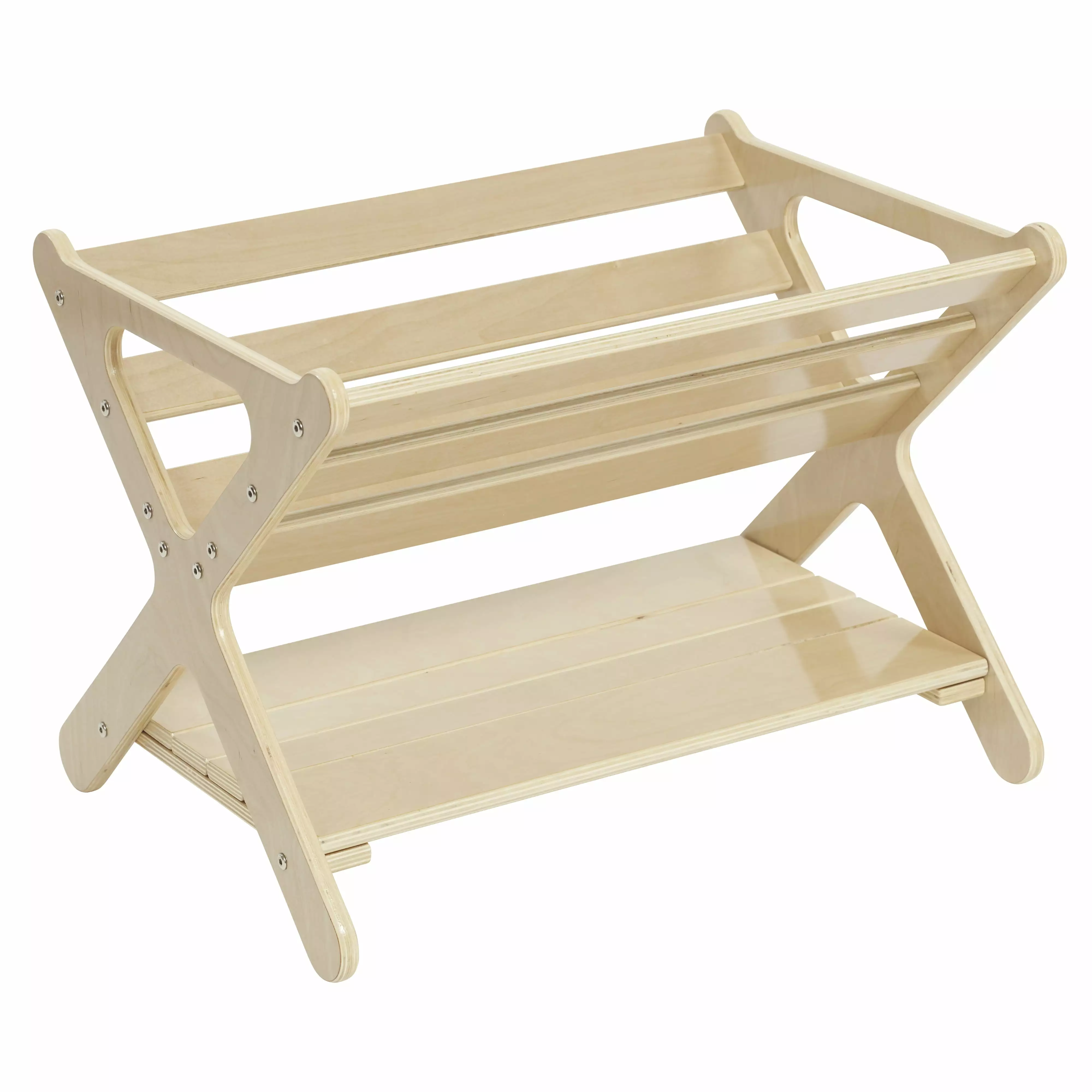 ECR4Kids Book Caddy with Shelf. Natural