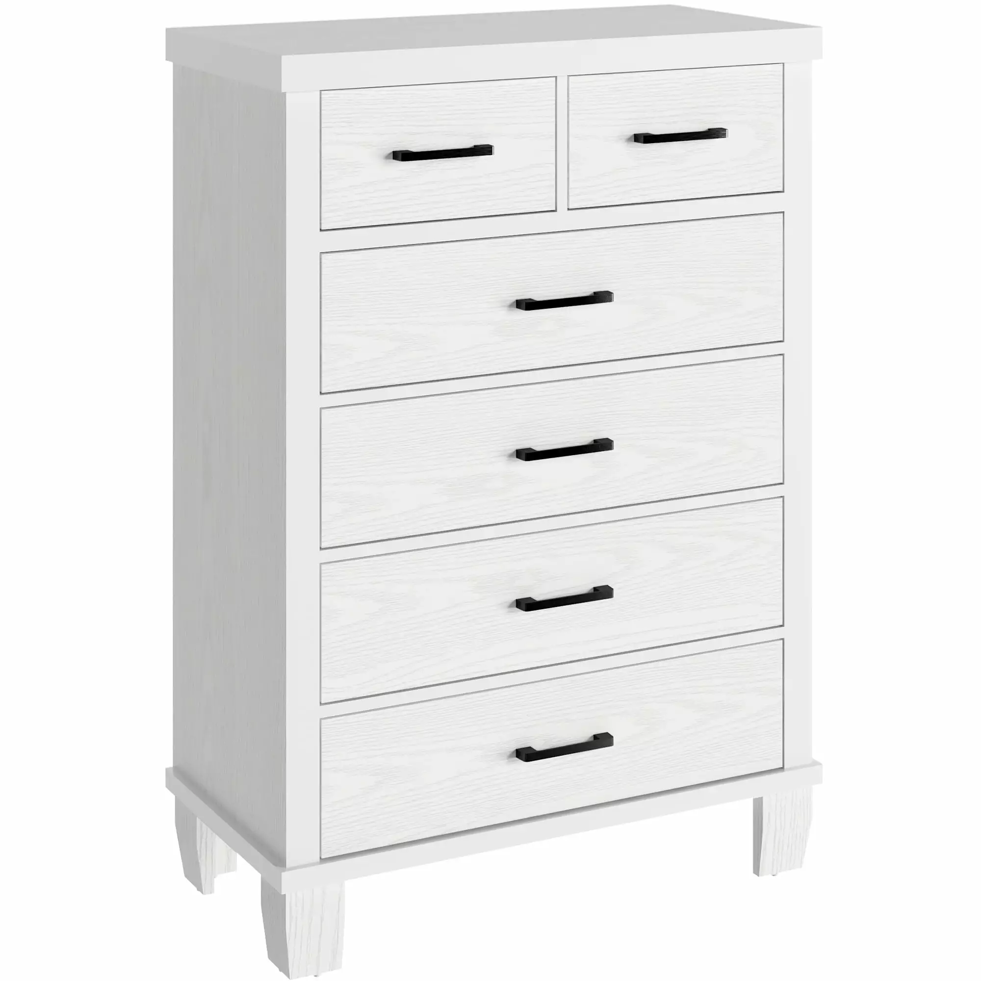 EastVita Vintage Dresser for Bedroom with 6 Drawers. Vintage Design Wood Drawer Dresser Chest of Drawers (White. 6 Drawers)