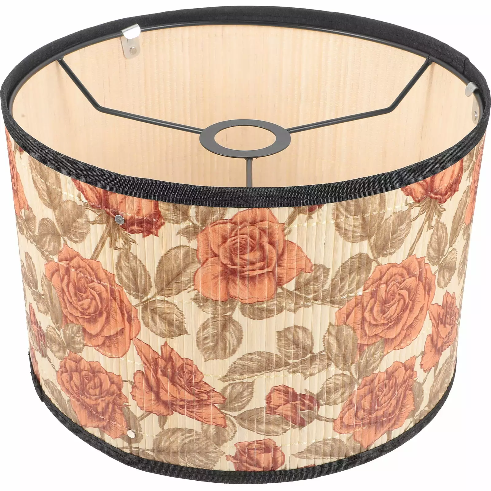 Eease Bamboo Drum Lampshade E27 Vintage Flower Chandelier Cover