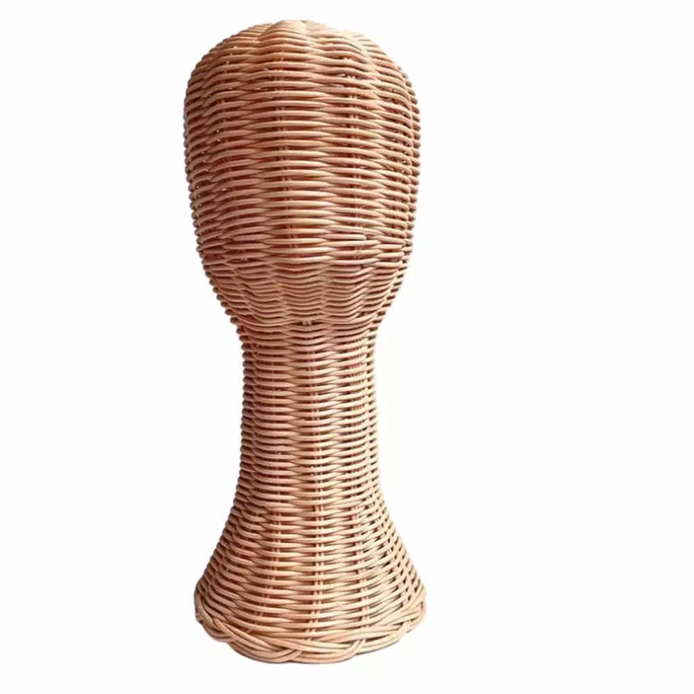 Eease Rattan Hat Display Stand Freestanding Cap Holder Tabletop Hat Rack Wig Holder Mannequin