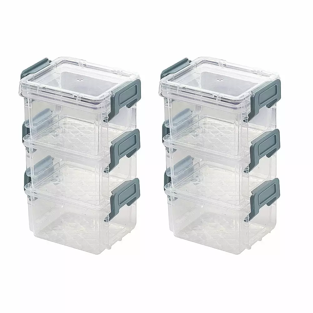 Eease Small Clear Plastic Storage Containers for Home/Office/Travel (6PCS)