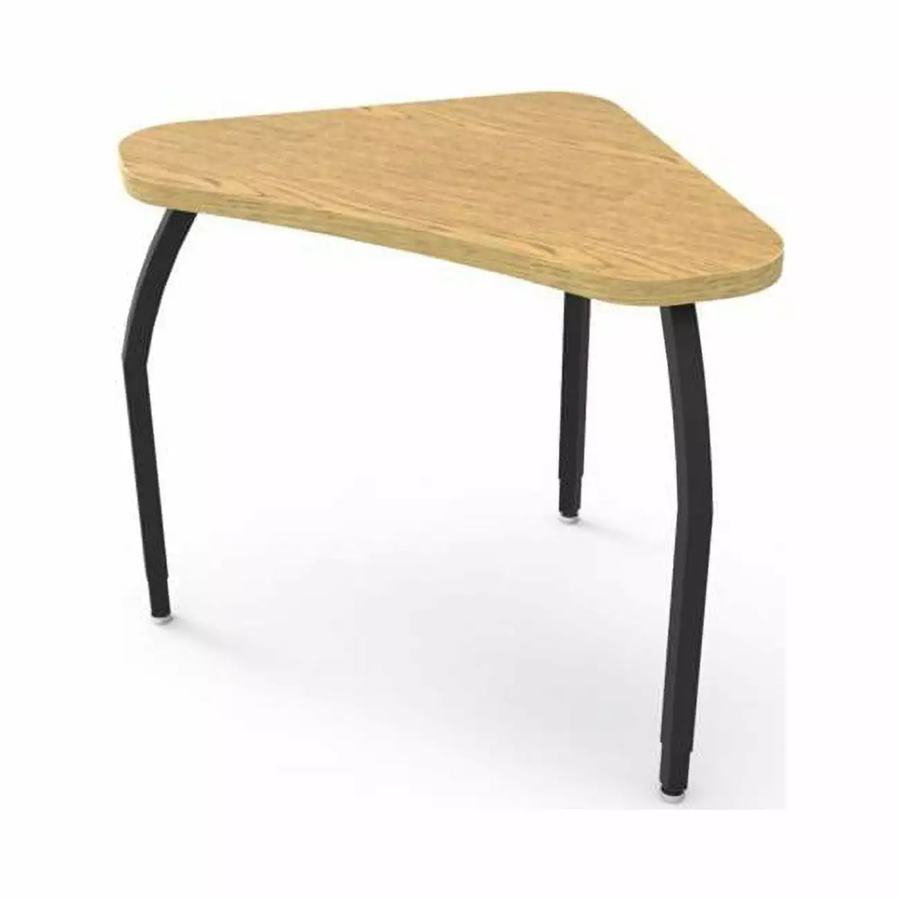 Elo Connect 4 Desk. Fusion Maple Laminate & Banding with 3 Adjustable Smooth Silver Legs - 26-31 x 36 x 24 in.