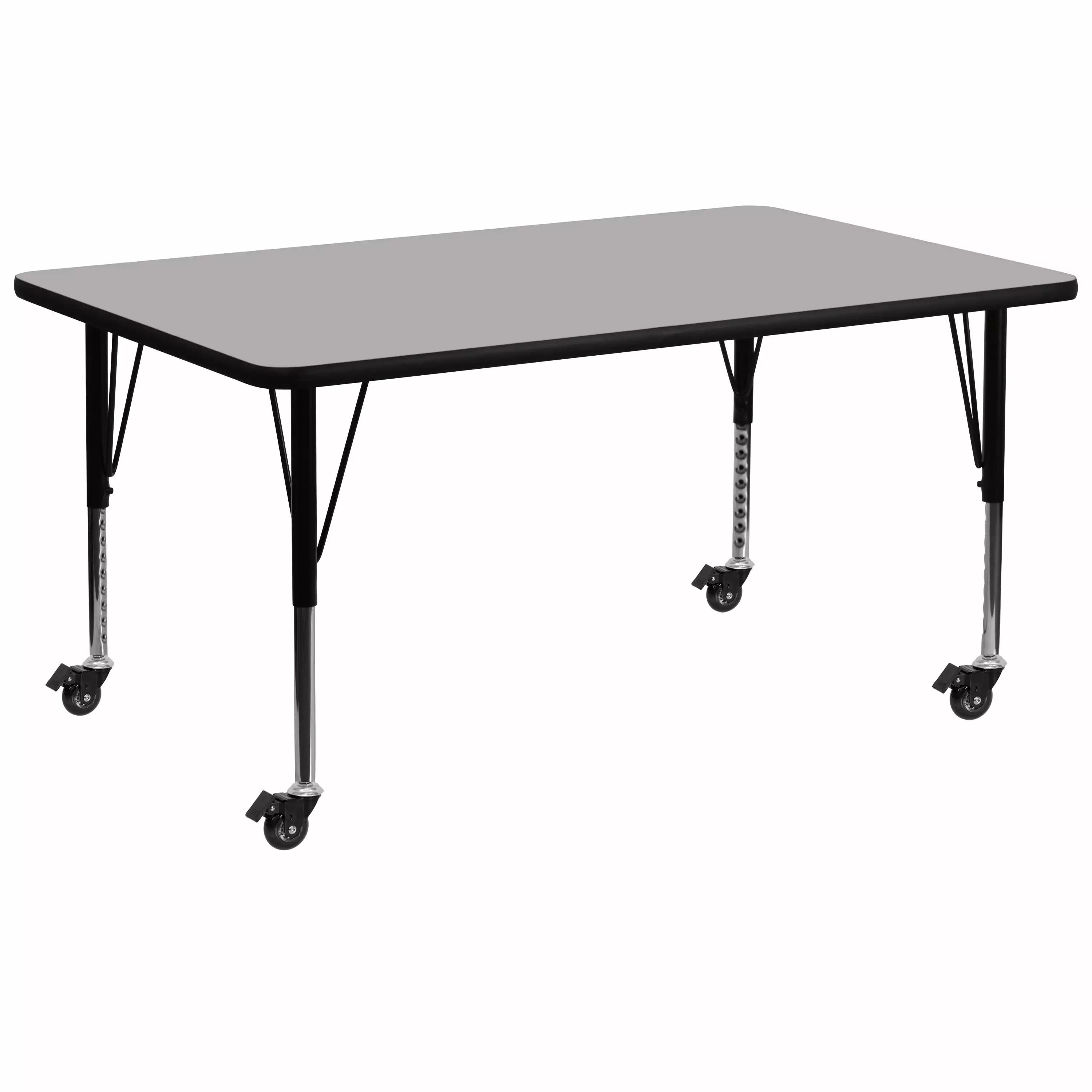 Emma + Oliver Mobile 30x72 Grey Thermal Laminate Preschool Activity Table