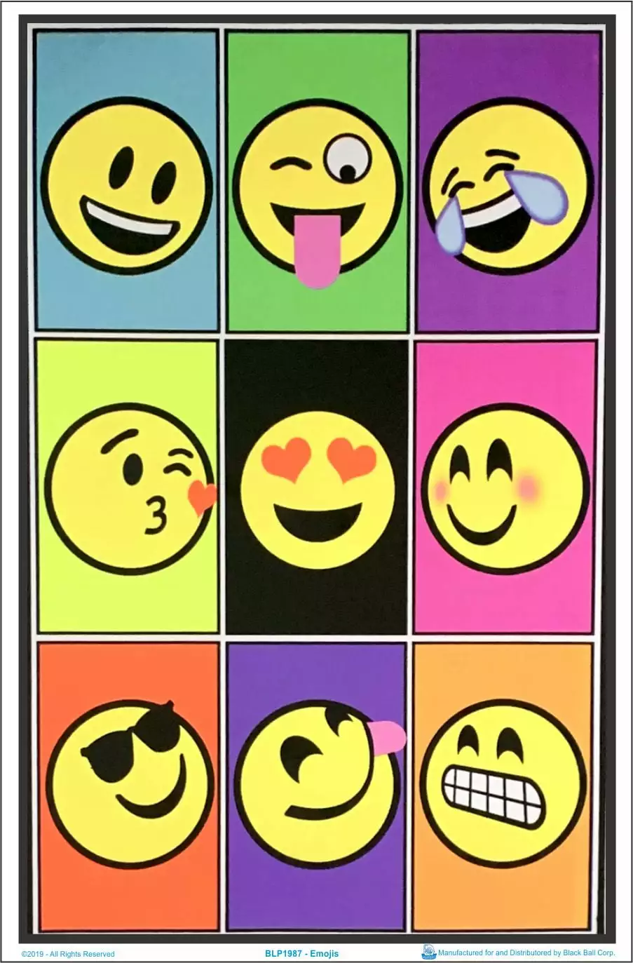 Emojis Black Light Poster 23 x 35