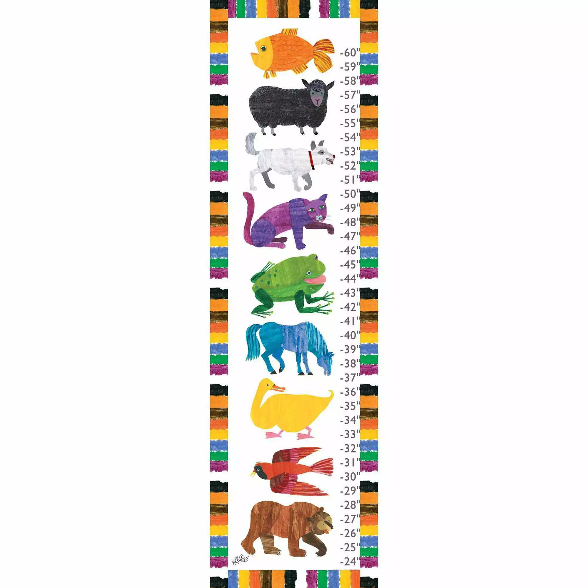 Eric Carle Animals Canvas Growth Chart