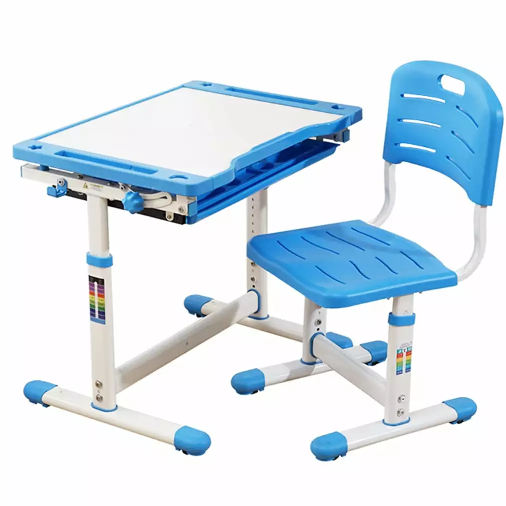 FDW Kids Adjustable Height Desk with Storage. Blue