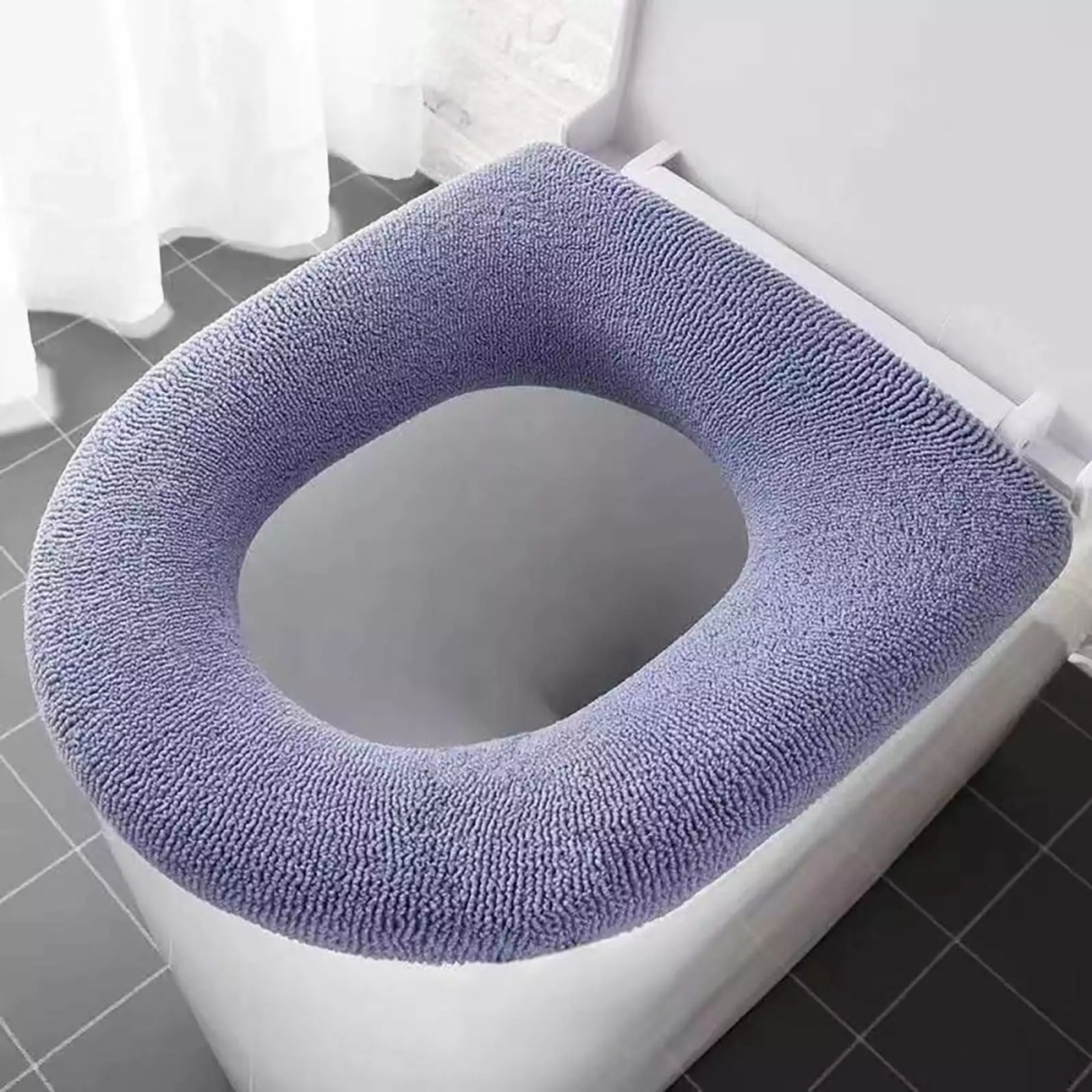 FNYOXU Toilet Seat Cushion Four Seasons Thickened Toilet Cover Knitted Toilet Seat Cushion Washable Household Toilet Cover Winter Warm Toilet Seat Cover Mat