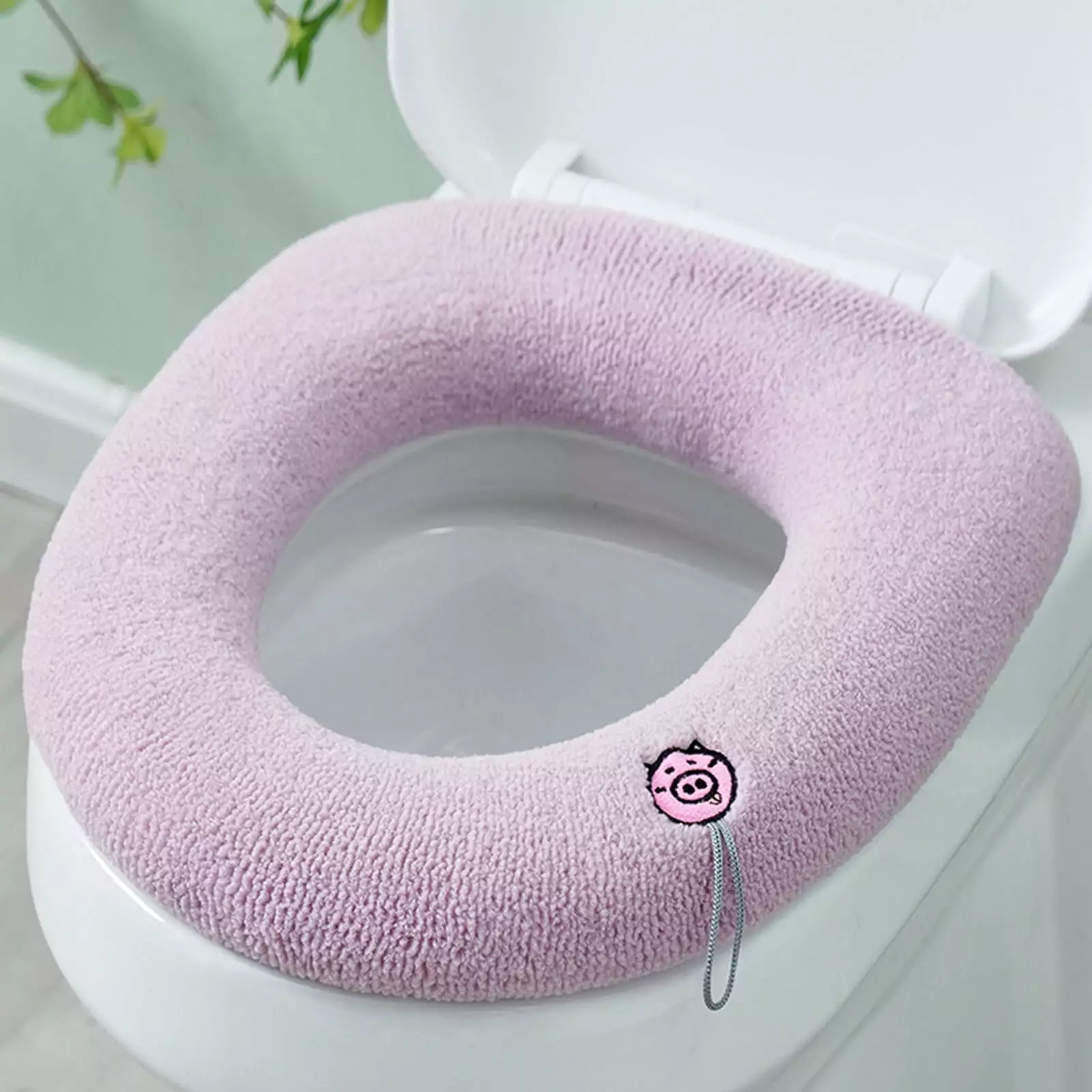 FNYOXU Toilet Seat Cushion Four Seasons Thickened Toilet Cover Knitted Toilet Seat Cushion Washable Household Toilet Cover Winter Warm Toilet Seat Cover Mat