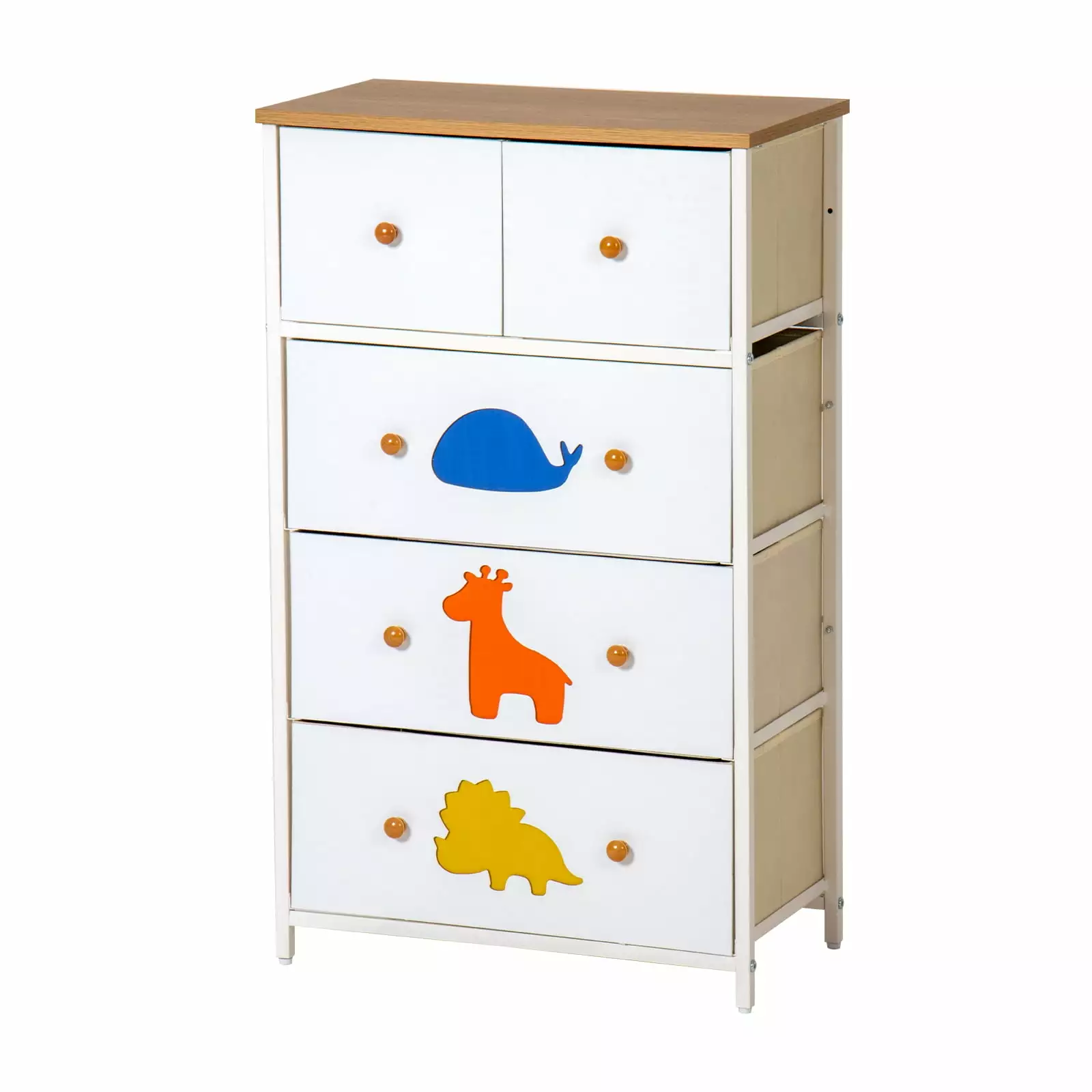 FRAPOW Dresser for Bedroom. Bedside Dresser with 5 Drawers. Chest of Drawers for Kids Adult. White