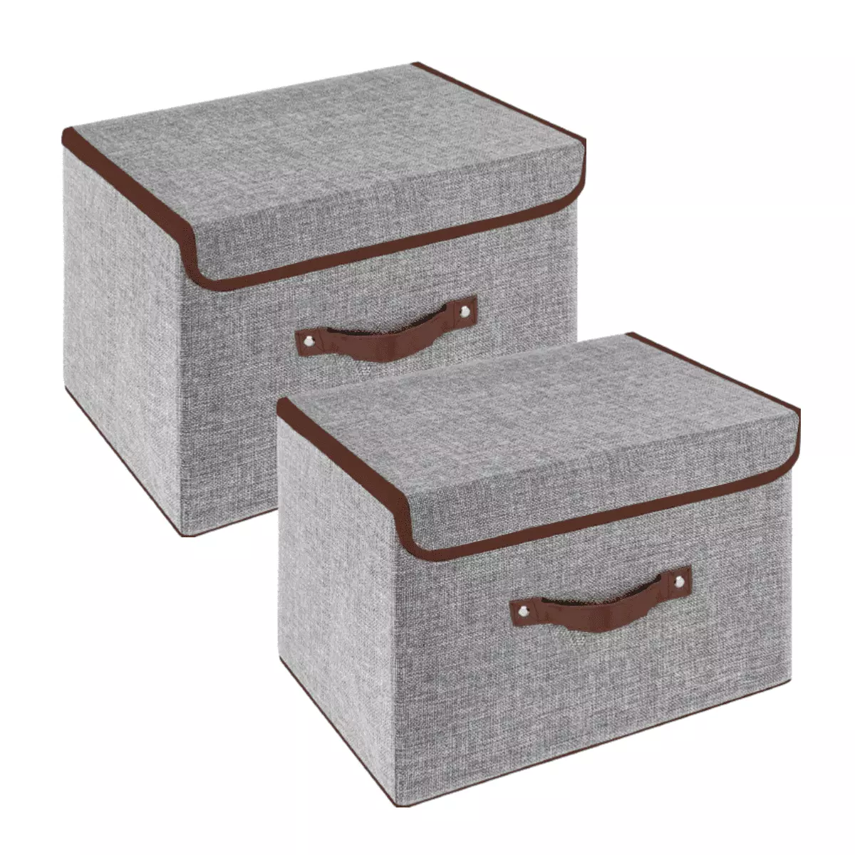 Fabric Storage Boxes with Lids 2 Pack Linen Fabric Clothing Shelf Basket Bins . Collapsible Storage Cubes.Closet Organizers and Storage Containers for Office Home Bedroom Storage. Gray(10.3inch)