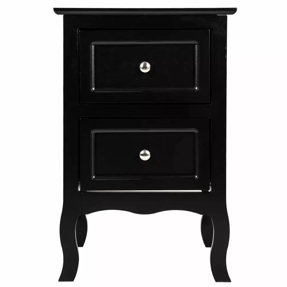 Fairnull Country Style Two-Tier Night Table Large Size Black