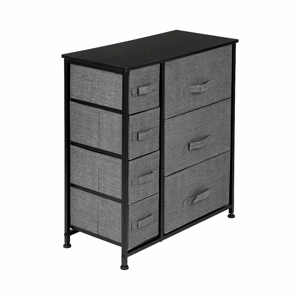 Fairnull Dresser With 7 Drawers - Furniture Storage Tower Unit For Bedroom. Hallway. Closet. Office Organization - Steel Frame. Wood Top. Easy Pull Fabric Bins. Grey