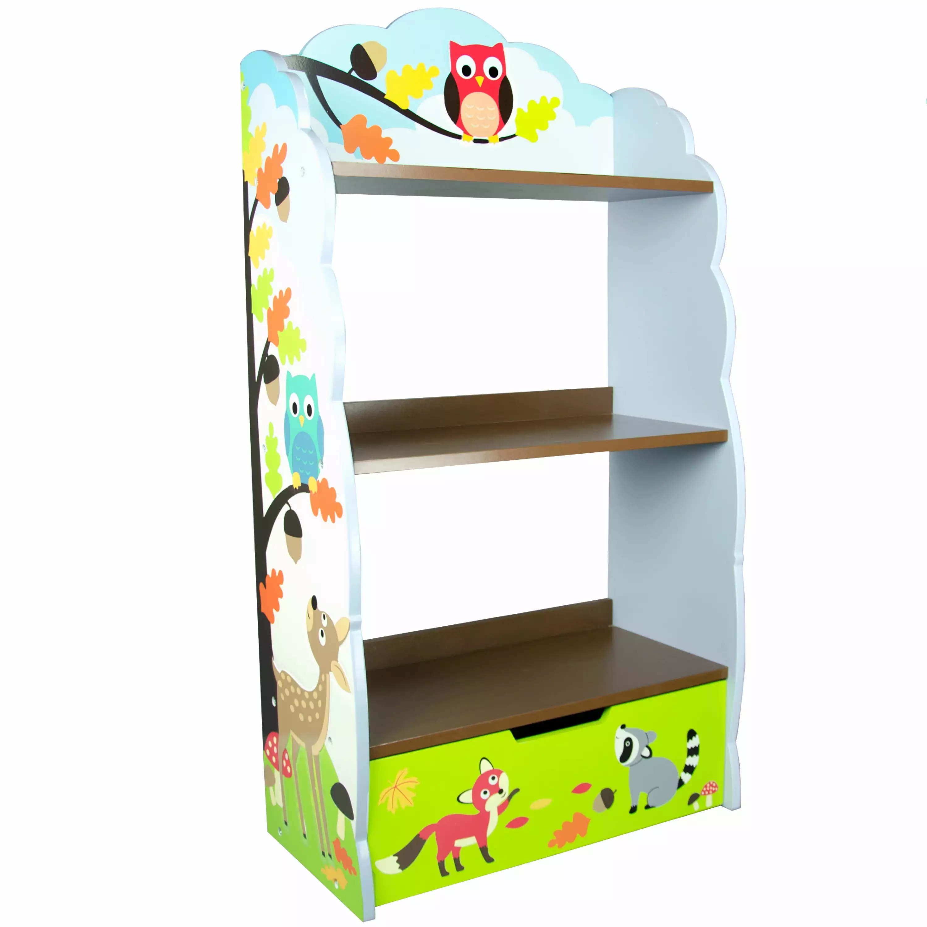 Fantasy Fields Enchanted Woodland Kids 3-Tier Bookshelf & Drawer