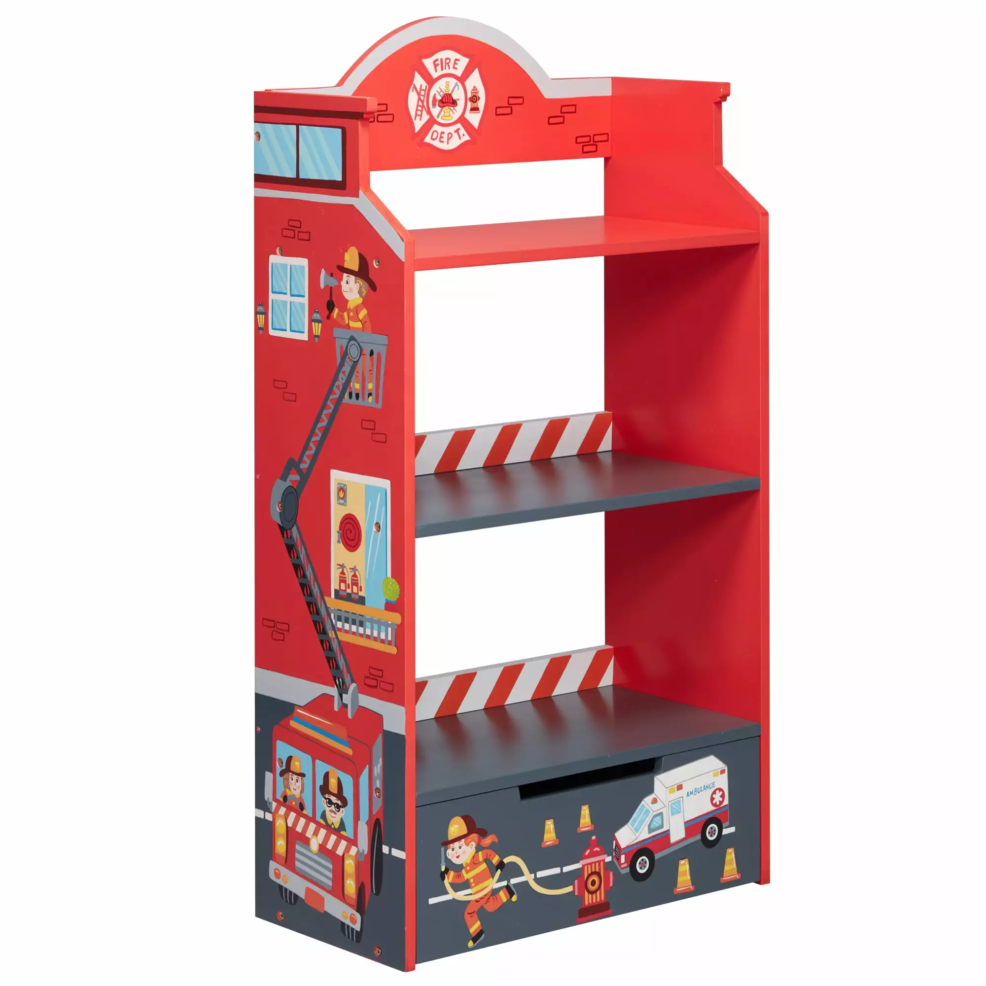 Fantasy Fields Little Fire Fighters Kids 3-Tier Bookshelf