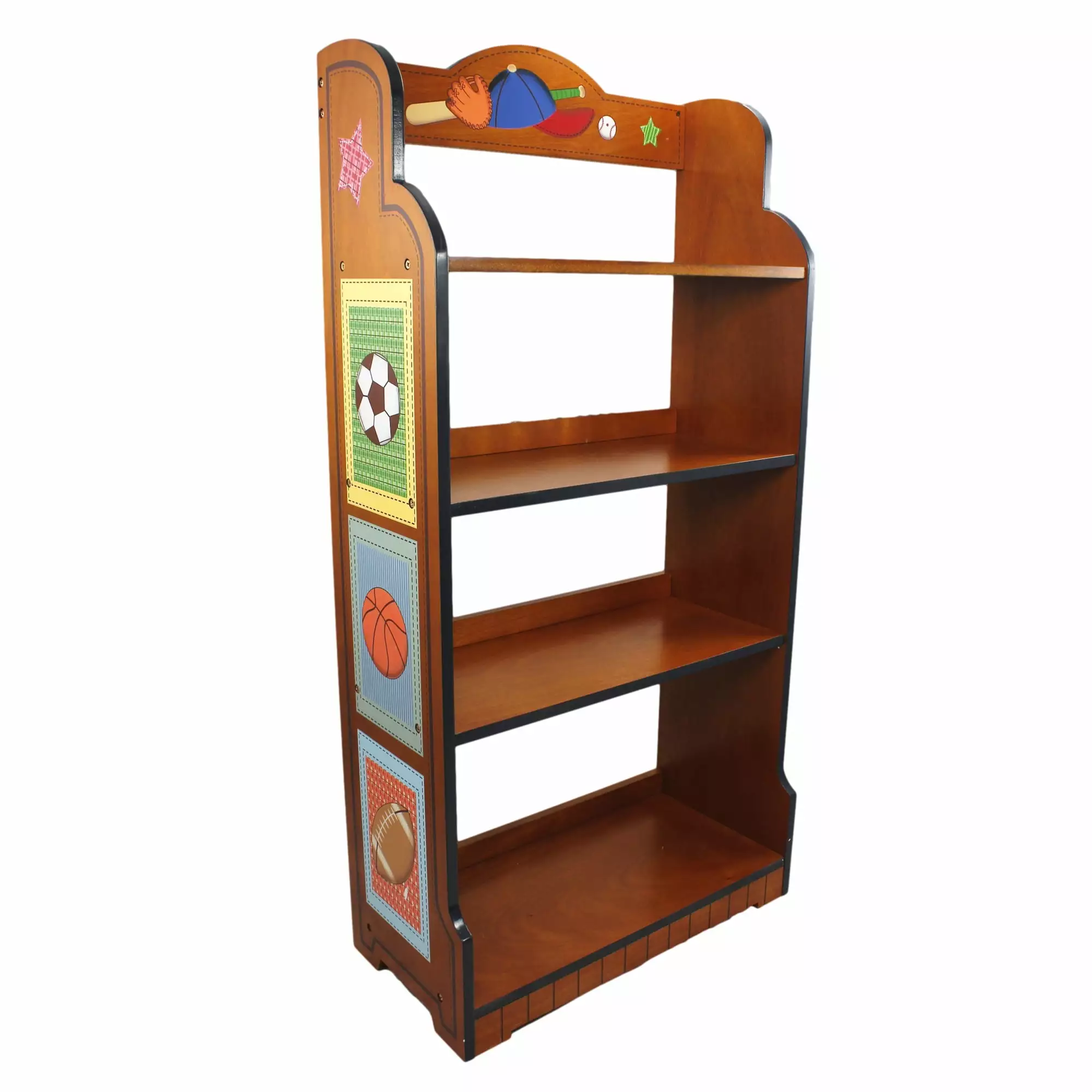 Fantasy Fields Little Sports Fan Kids 4-Tier Wooden Bookshelf