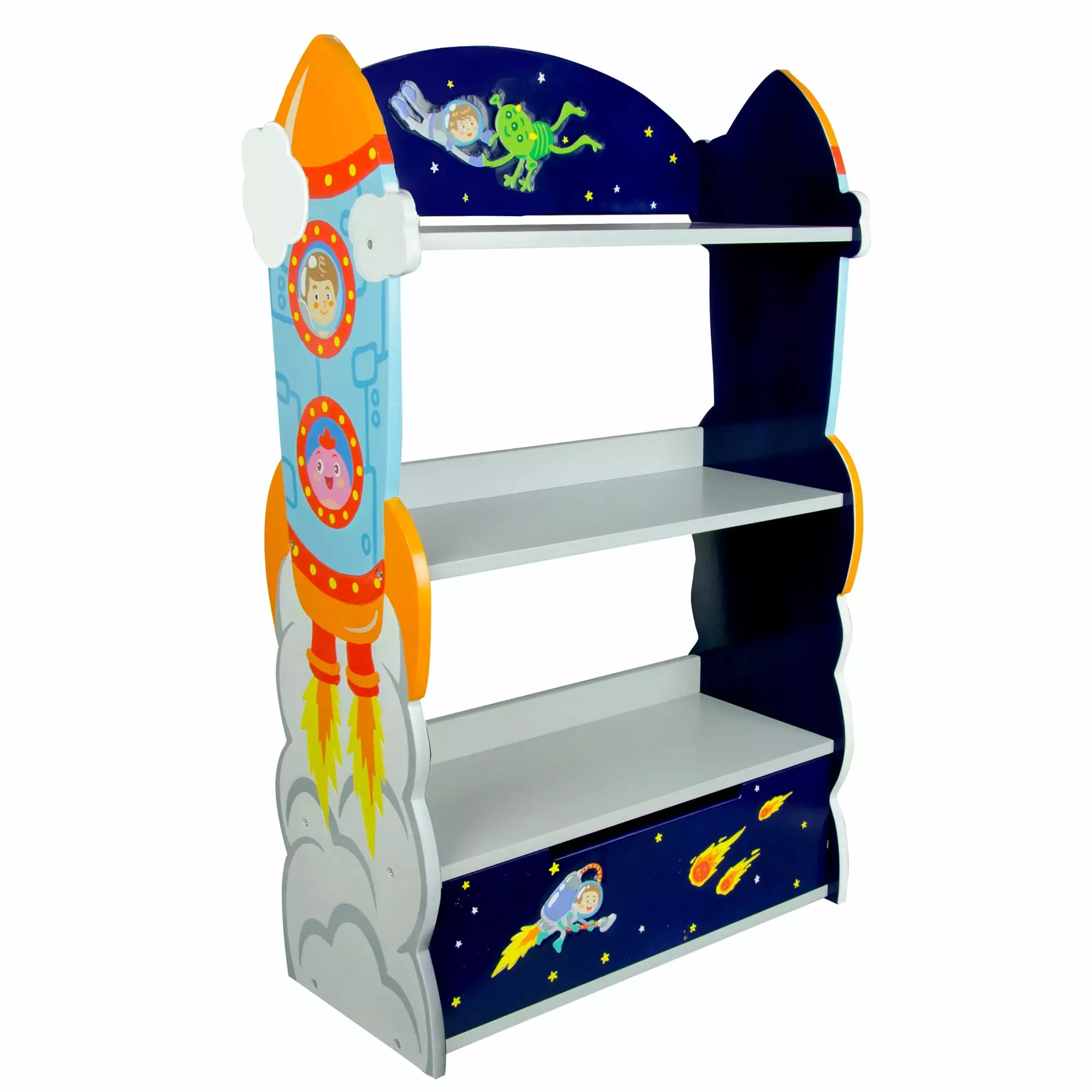 Fantasy Fields Outer Space Kids 3-Tier Bookshelf & Drawer