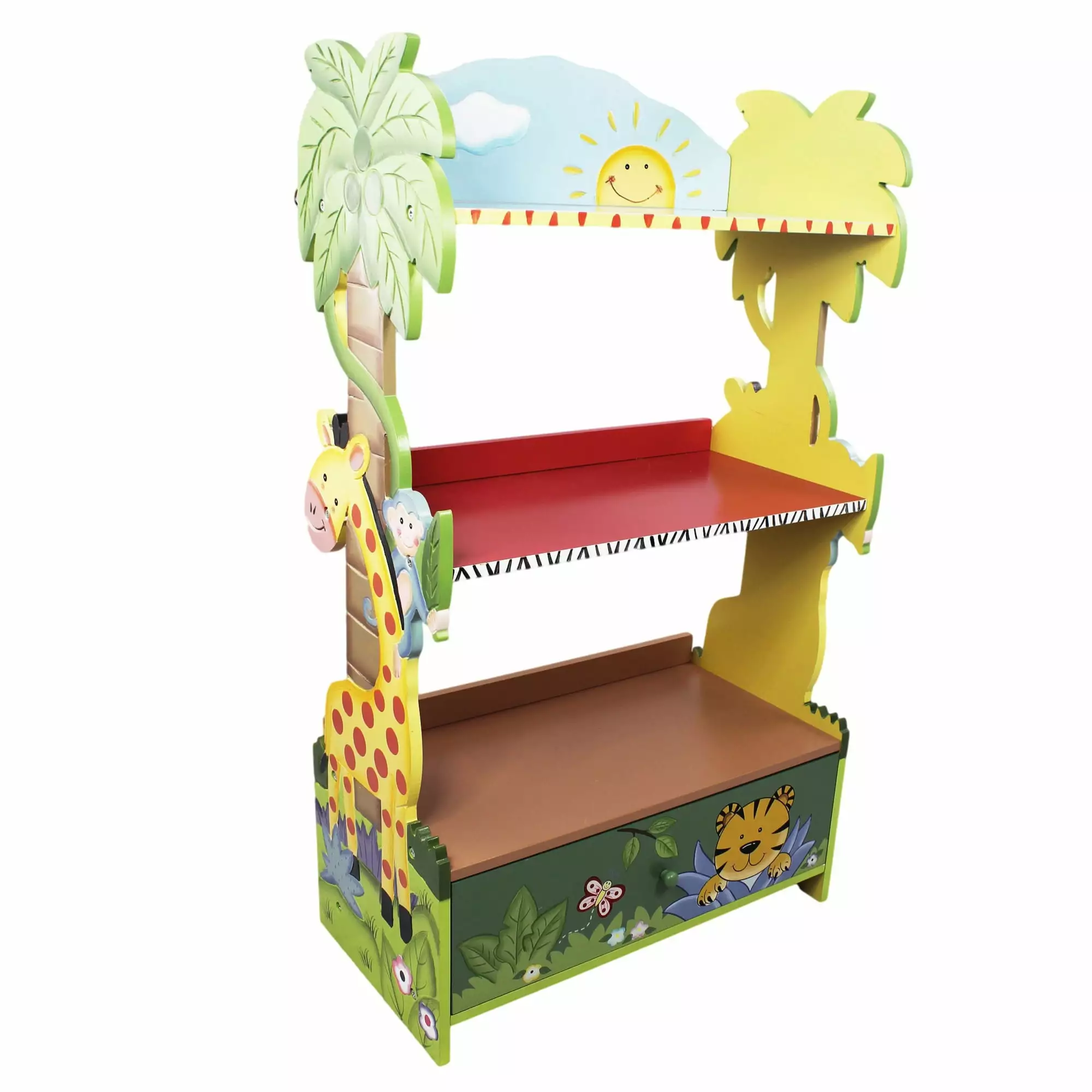 Fantasy Fields Sunny Safari Kids 3-Tier Bookshelf & Drawer