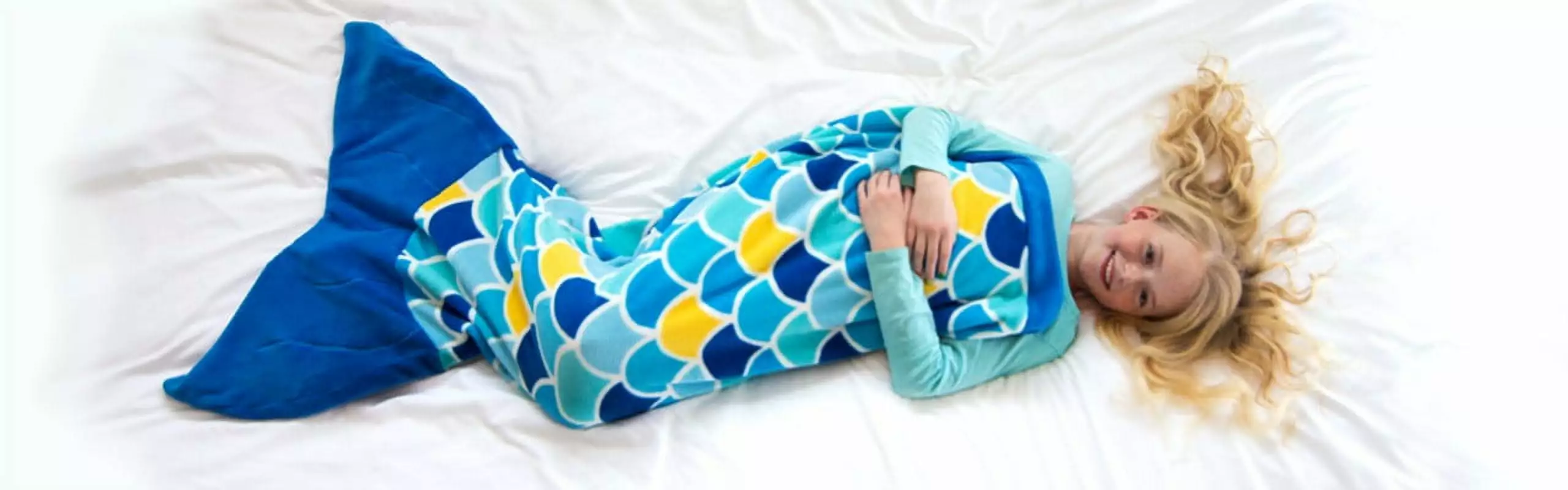 Fin Fun MERMAID Tail Blanket CUDDLE TAILS Color: BLUE WAVE 53