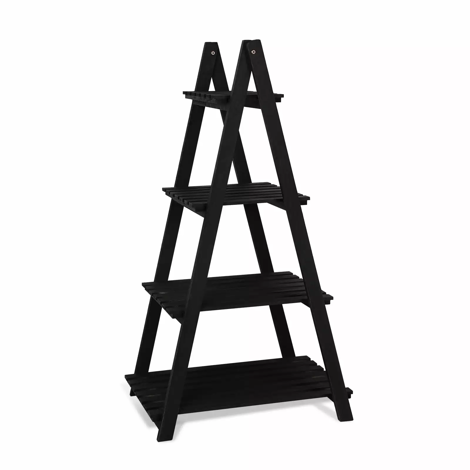 Fionafurn 4-Tier 40'' Ladder Shelf Bookshelf Bookcase Storage Display Plant Leaning Shelf Black