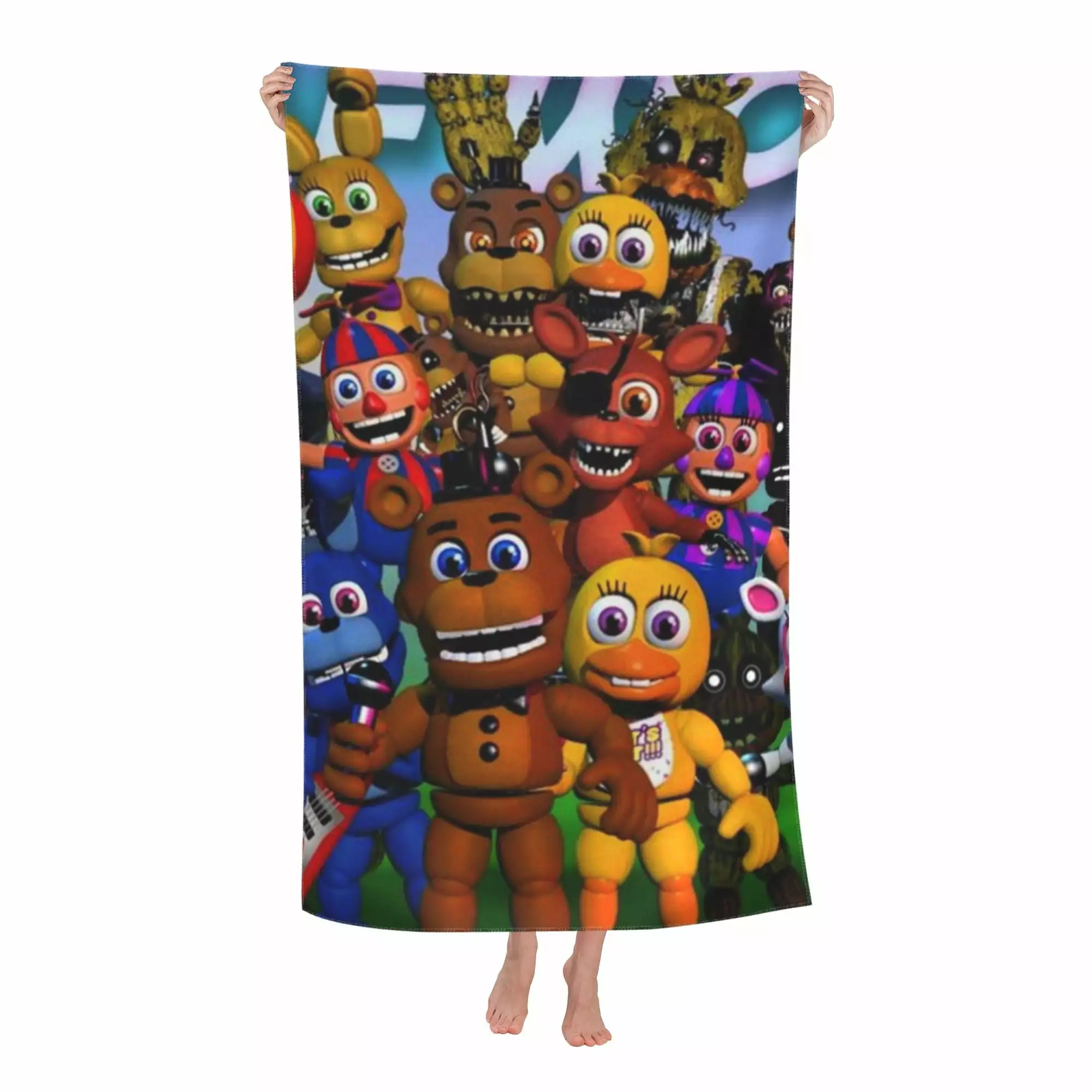 Five Nights At Freddy'S Beach Towel. Microfiber Oversized Bath Towel. Super Absorbent Towel For Travel Swimming Pool Camping Yoga. Quick-Drying Lightweight Sand Free Towel