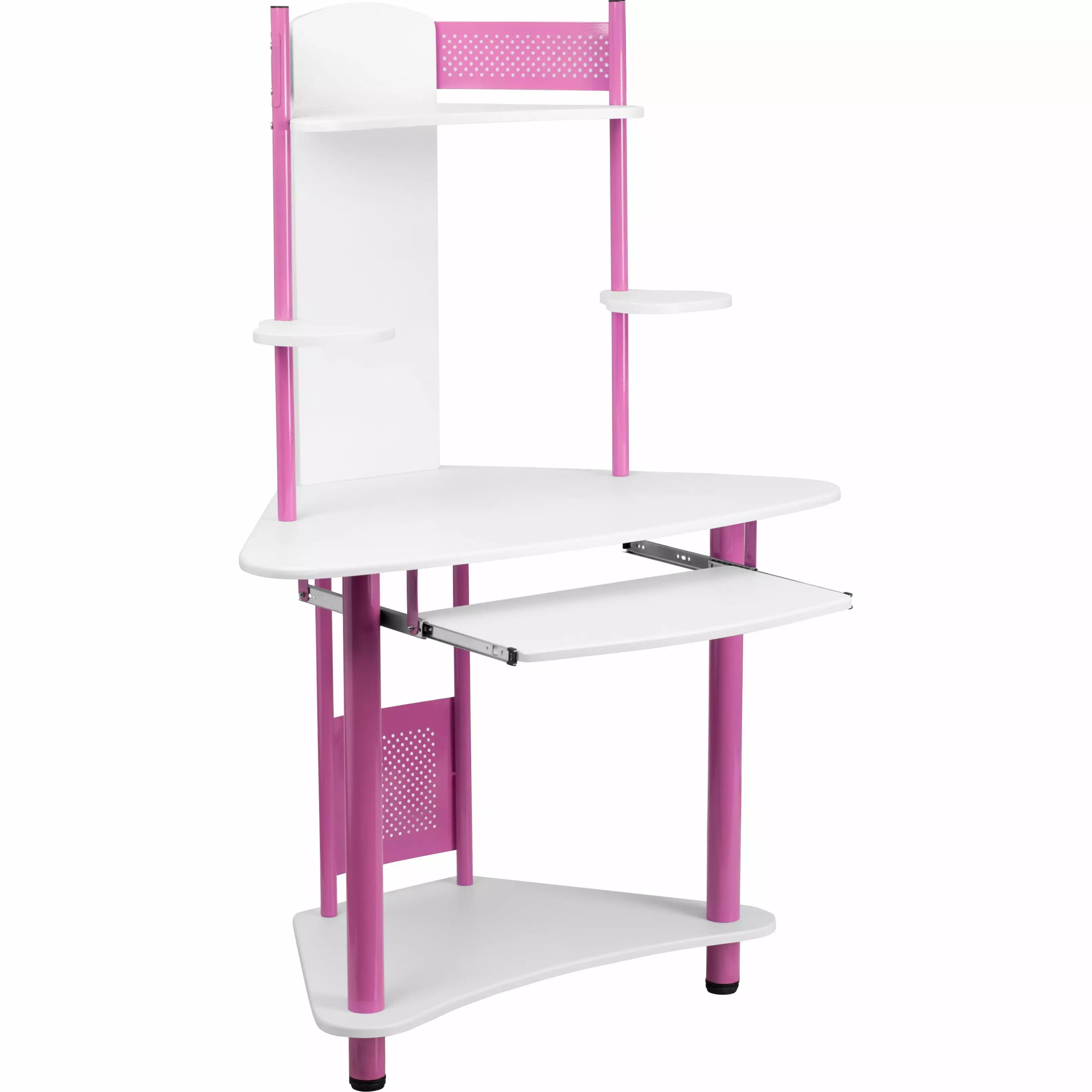 Flash Furniture Pink Corner Computer Desk with Hutch