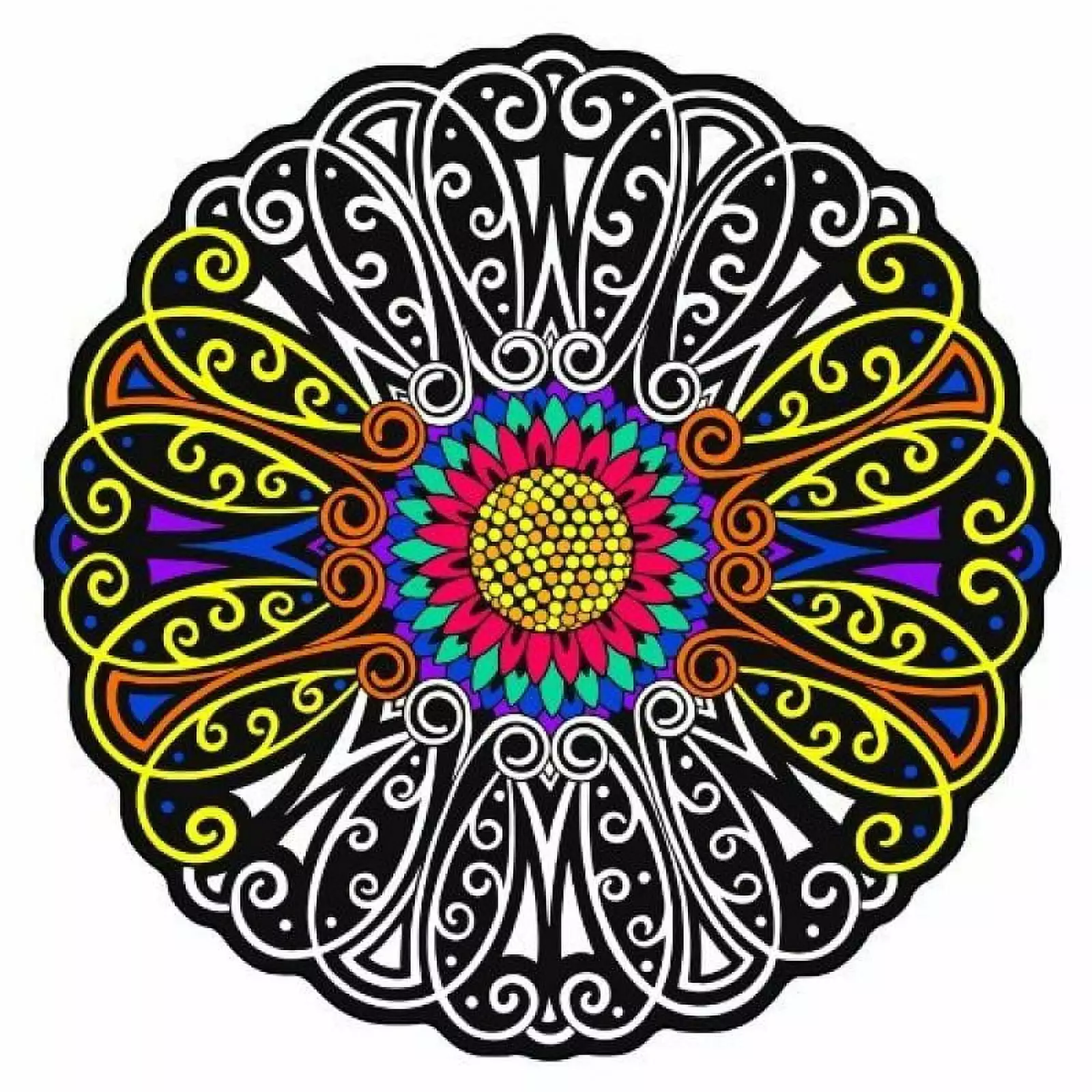 Flower Fuzzy Velvet Coloring Mandala - 20x20 Inches - Coloring Poster