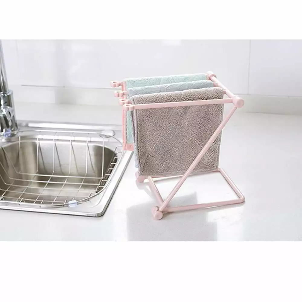 Folding Kitchen Bathroom Towel Rack .Towel Stand .Rag Rack Dish Washing Cloth Draining Organizer .Towel Shelves Sponge Holder for Kitchen