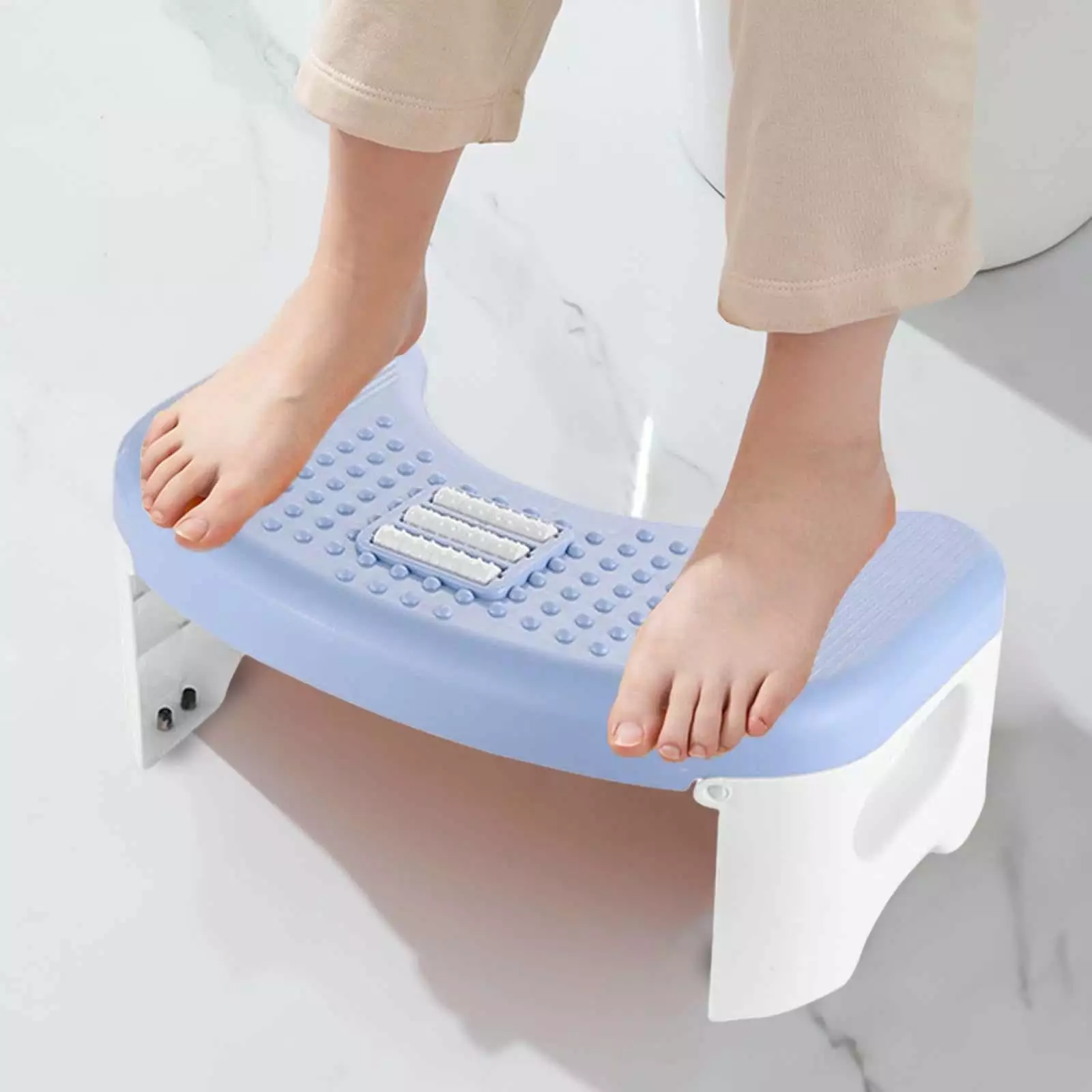 Folding Stool 7 inch Height & Slip Feet Bathroom Potty Step Stool